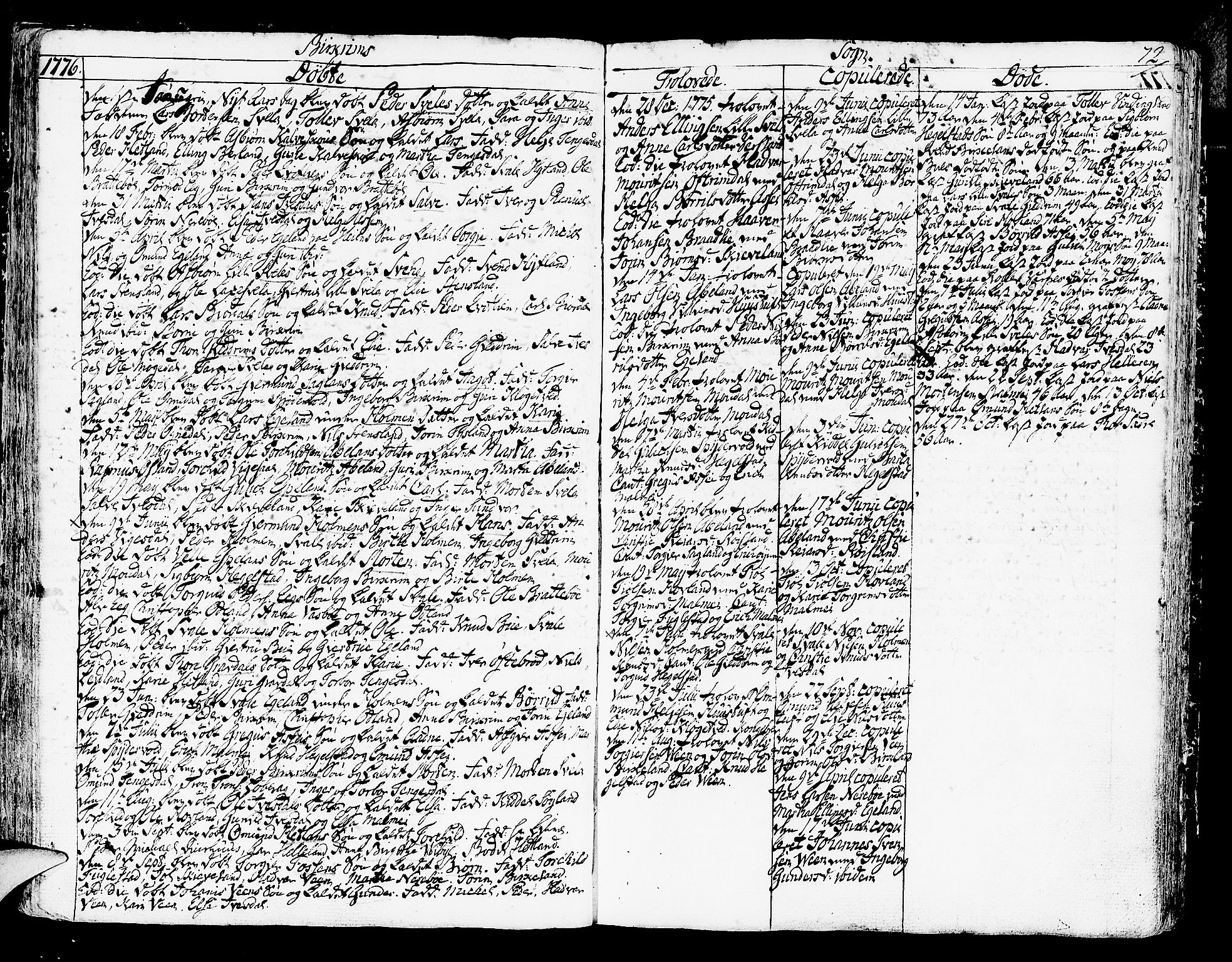 Helleland sokneprestkontor, AV/SAST-A-101810: Parish register (official) no. A 2 /2, 1762-1791, p. 72