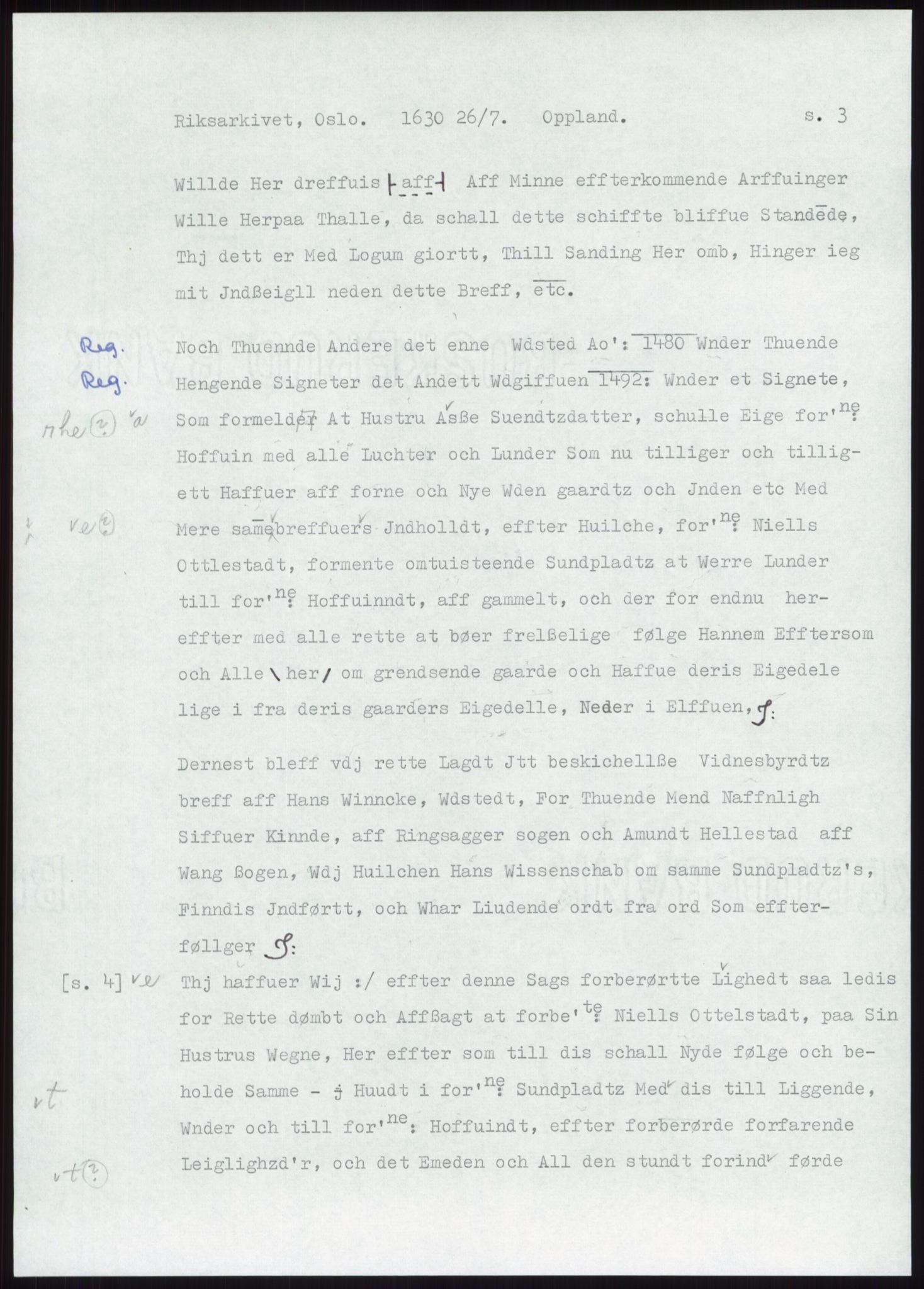 Samlinger til kildeutgivelse, Diplomavskriftsamlingen, AV/RA-EA-4053/H/Ha, p. 3260