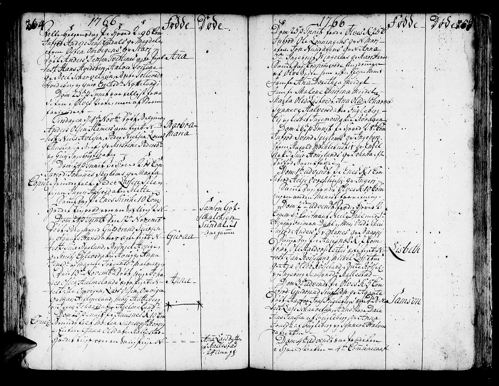 Kvinnherad sokneprestembete, AV/SAB-A-76401/H/Haa: Parish register (official) no. A 3, 1754-1777, p. 264-265