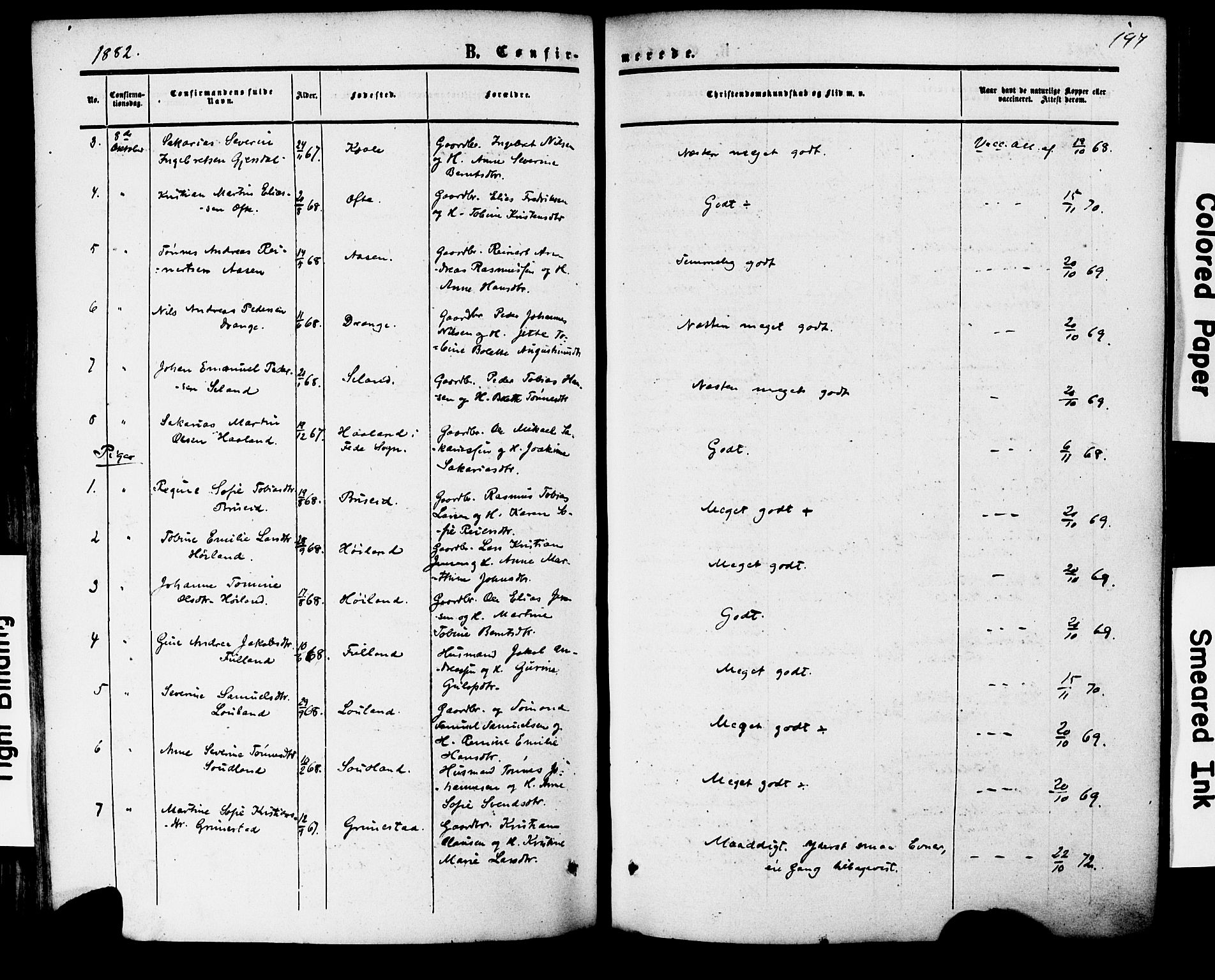 Herad sokneprestkontor, AV/SAK-1111-0018/F/Fa/Faa/L0005: Parish register (official) no. A 5, 1853-1886, p. 197