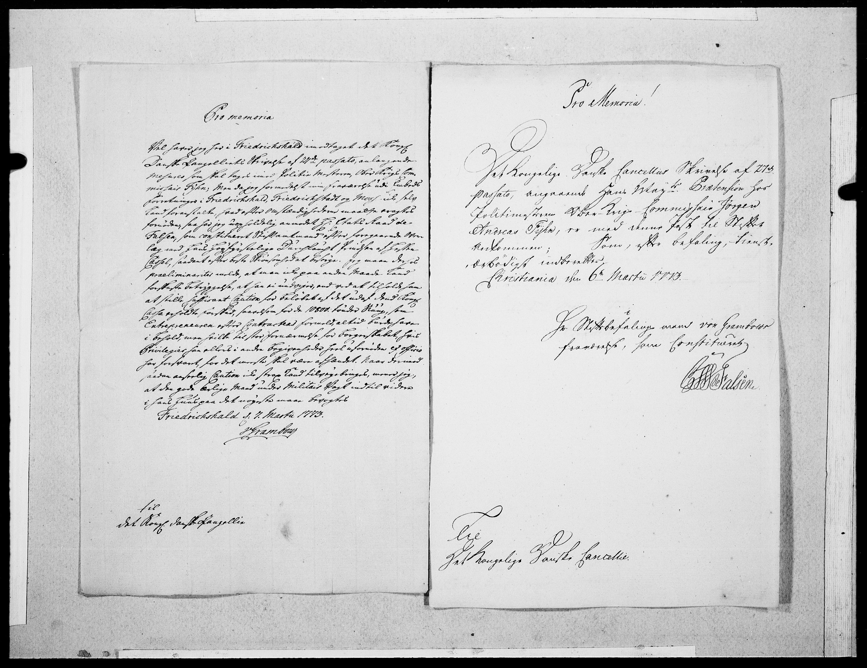 Danske Kanselli 1572-1799, AV/RA-EA-3023/F/Fc/Fcc/Fcca/L0208: Norske innlegg 1572-1799, 1773, p. 246