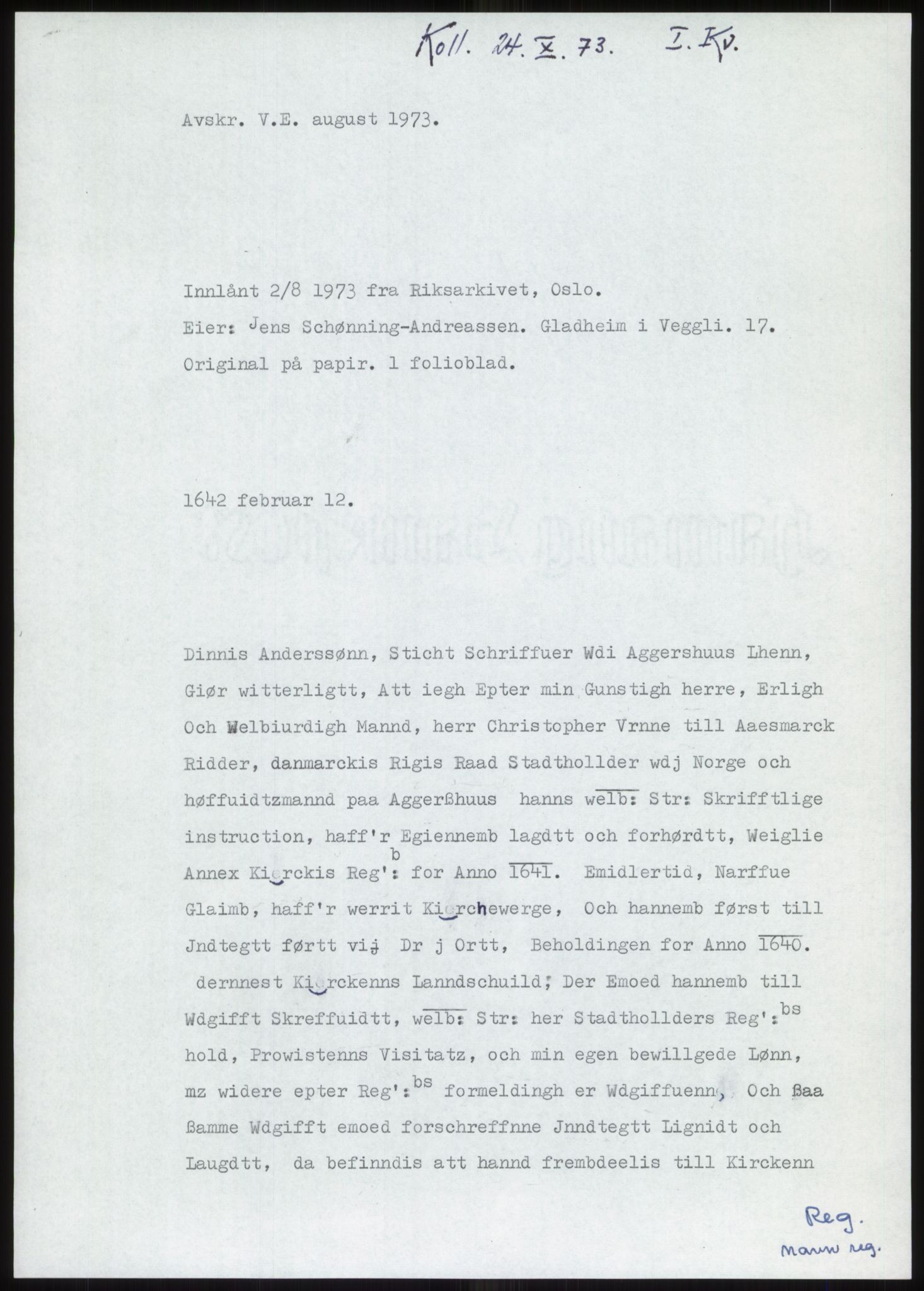 Samlinger til kildeutgivelse, Diplomavskriftsamlingen, AV/RA-EA-4053/H/Ha, p. 135