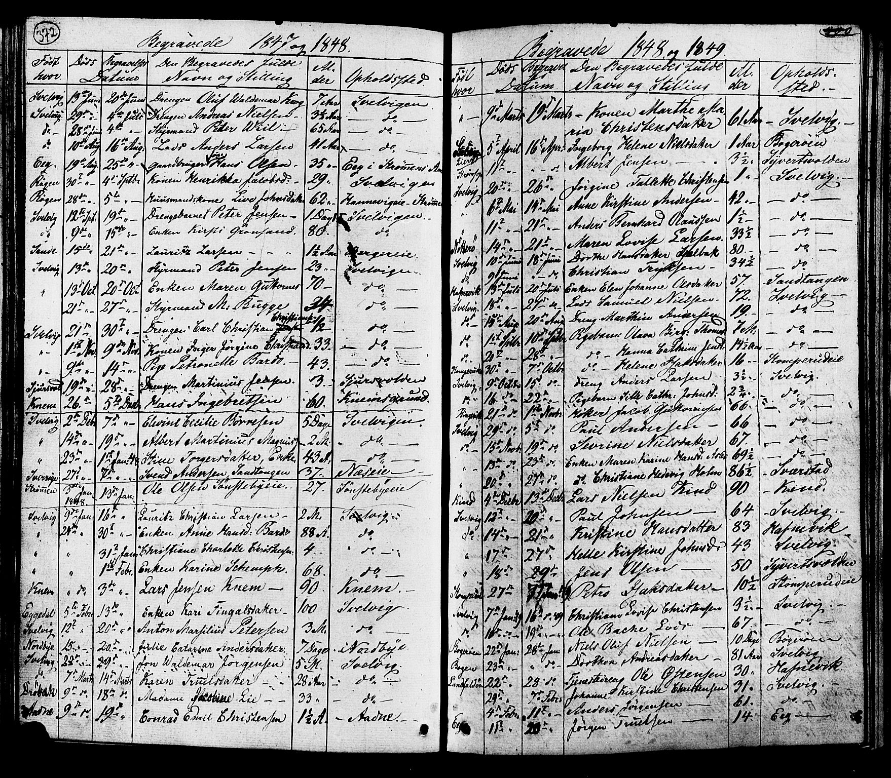 Hurum kirkebøker, SAKO/A-229/G/Ga/L0002: Parish register (copy) no. I 2, 1827-1857, p. 372