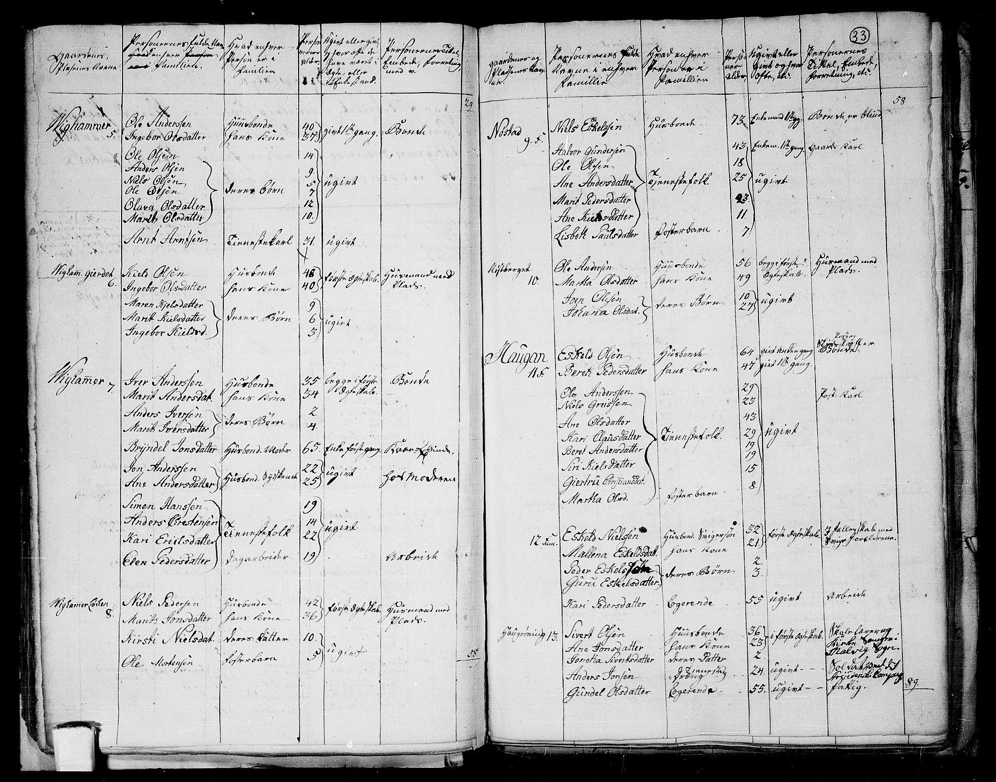 RA, 1801 census for 1660P Strinda, 1801, p. 32b-33a