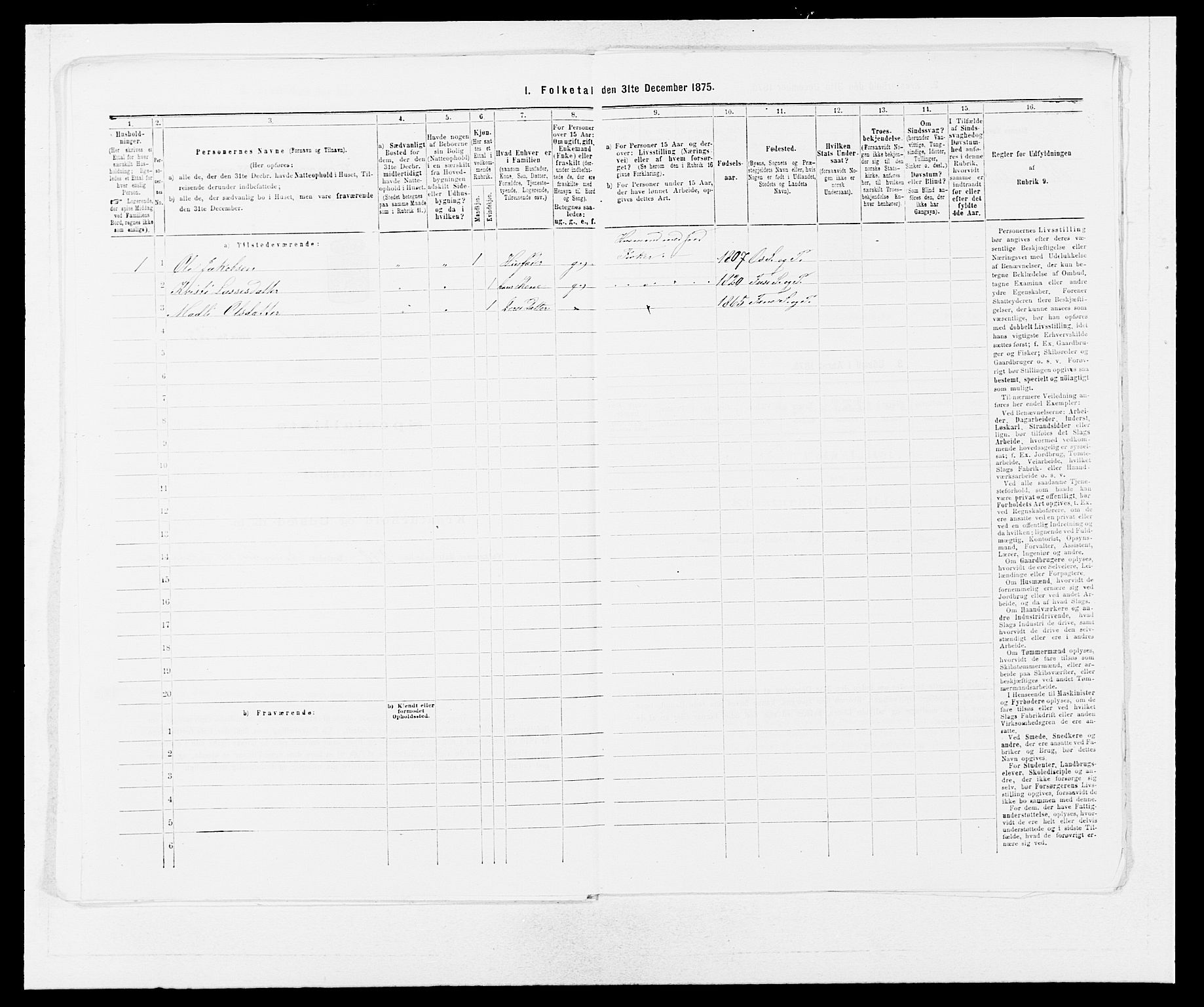 SAB, 1875 census for 1249P Fana, 1875, p. 885