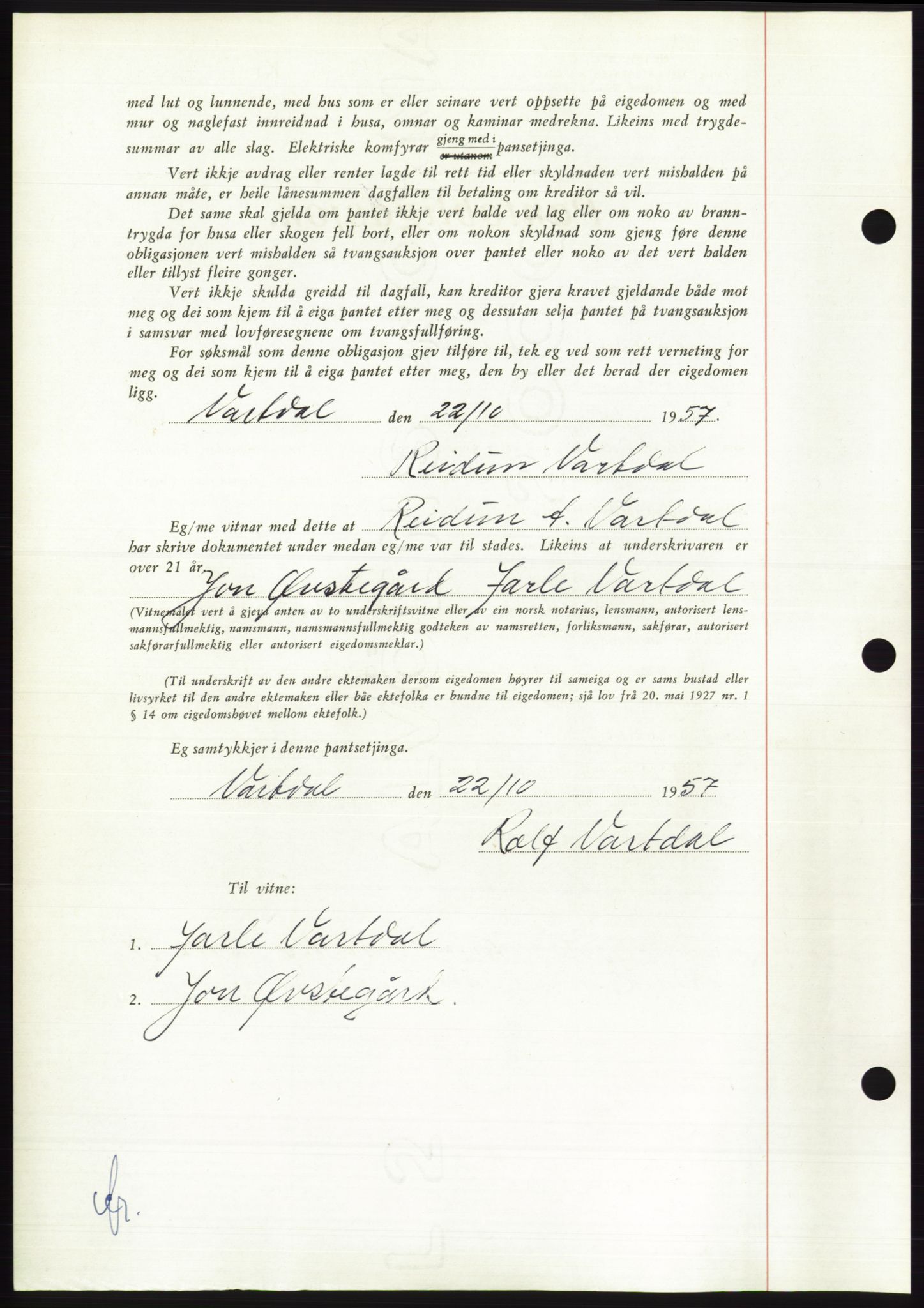 Søre Sunnmøre sorenskriveri, AV/SAT-A-4122/1/2/2C/L0130: Mortgage book no. 18B, 1957-1958, Diary no: : 2705/1957
