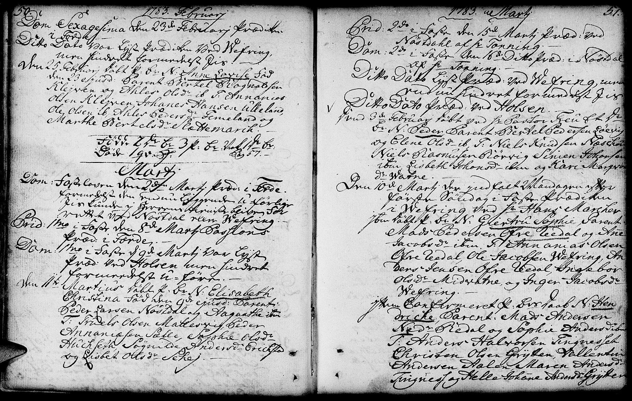 Førde sokneprestembete, AV/SAB-A-79901/H/Haa/Haaa/L0004: Parish register (official) no. A 4, 1781-1803, p. 50-51