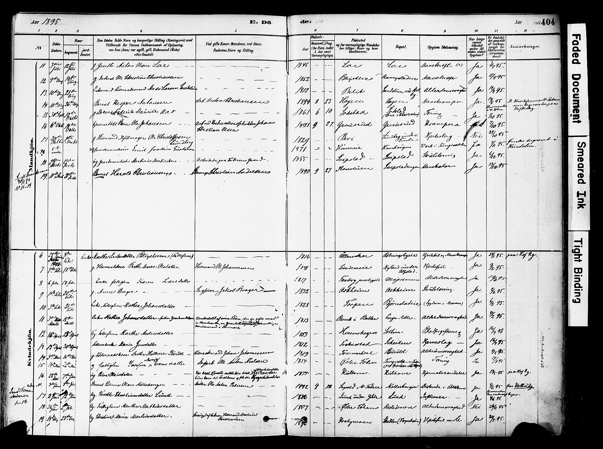 Østre Toten prestekontor, AV/SAH-PREST-104/H/Ha/Haa/L0006: Parish register (official) no. 6 /1, 1878-1896, p. 404