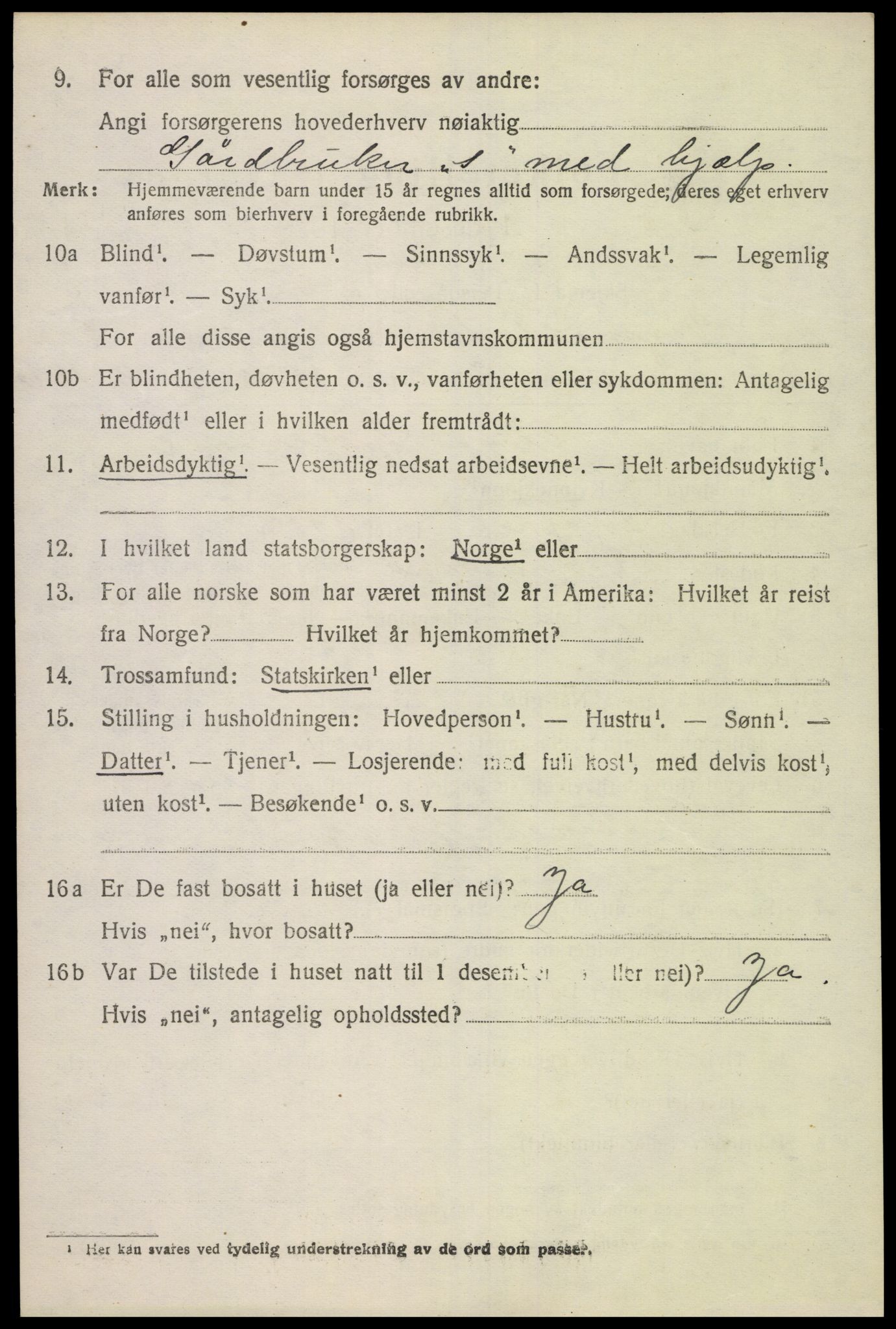 SAK, 1920 census for Vigmostad, 1920, p. 838