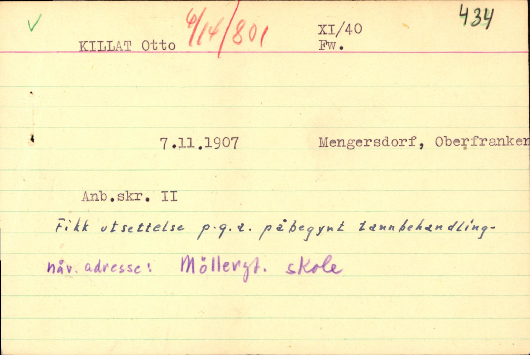 Forsvaret, Forsvarets overkommando II, AV/RA-RAFA-3915/D/Db/L0016: CI Questionaires. Tyske okkupasjonsstyrker i Norge. Tyskere., 1945-1946, p. 742