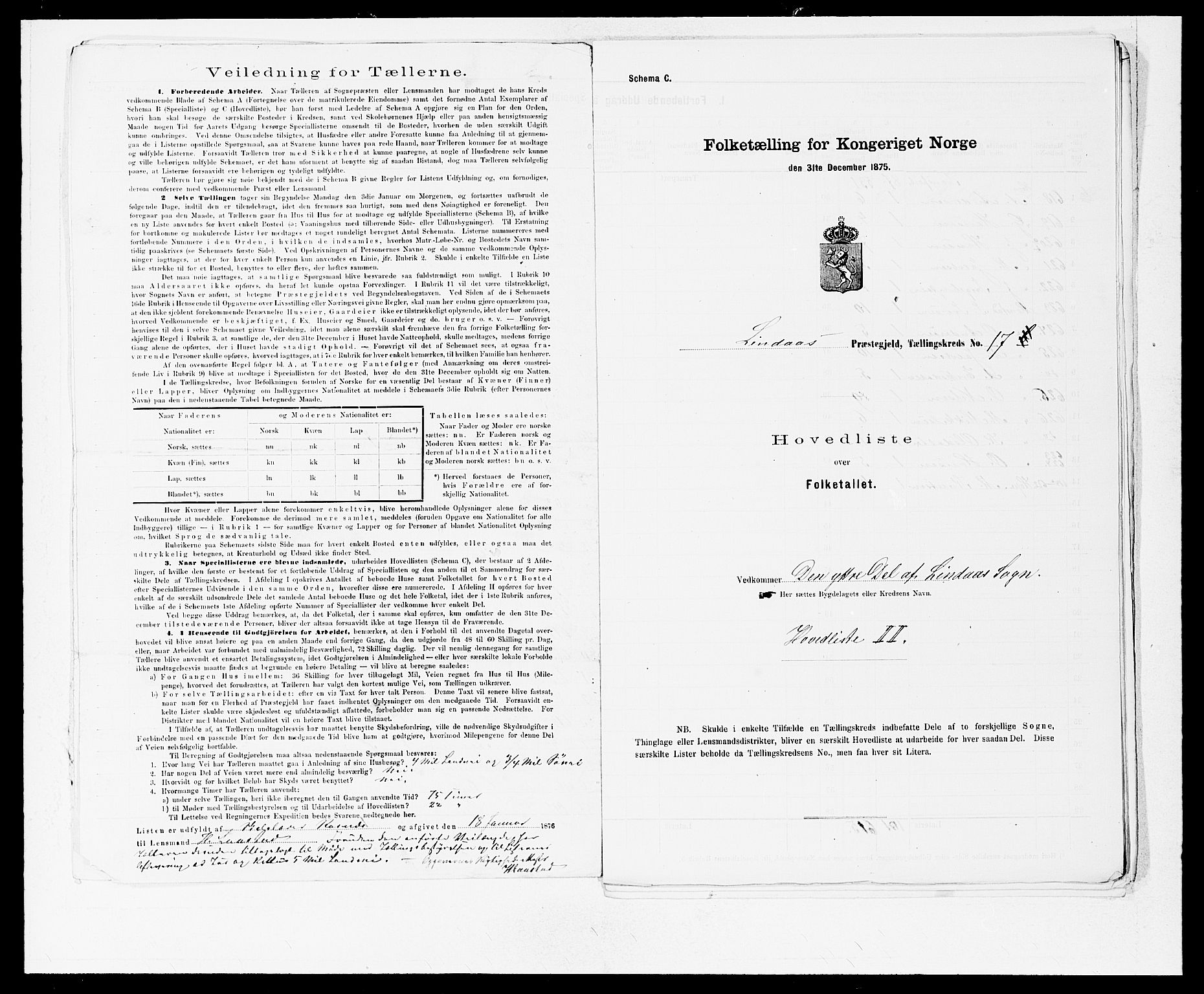 SAB, 1875 census for 1263P Lindås, 1875, p. 39