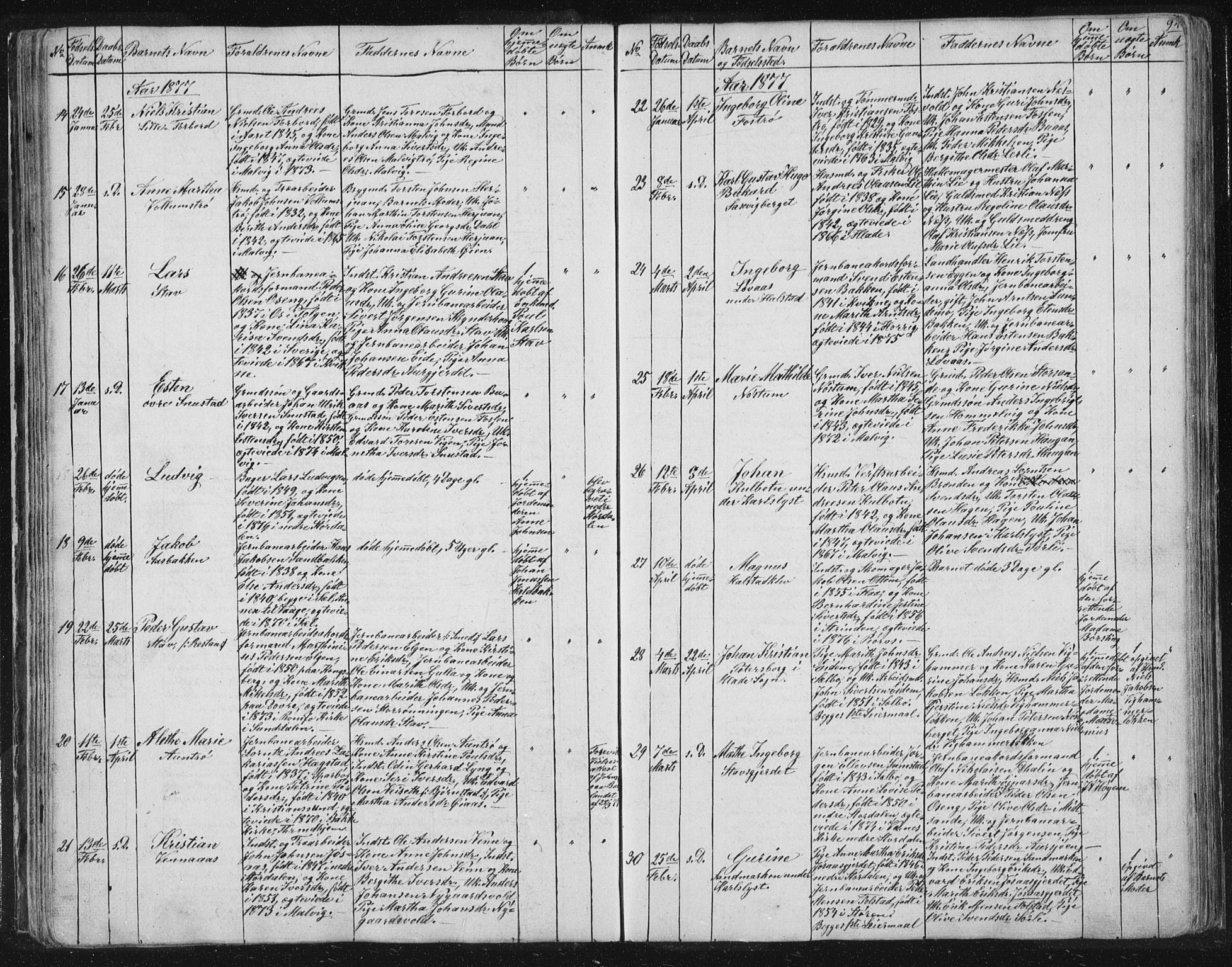 Ministerialprotokoller, klokkerbøker og fødselsregistre - Sør-Trøndelag, SAT/A-1456/616/L0406: Parish register (official) no. 616A03, 1843-1879, p. 94