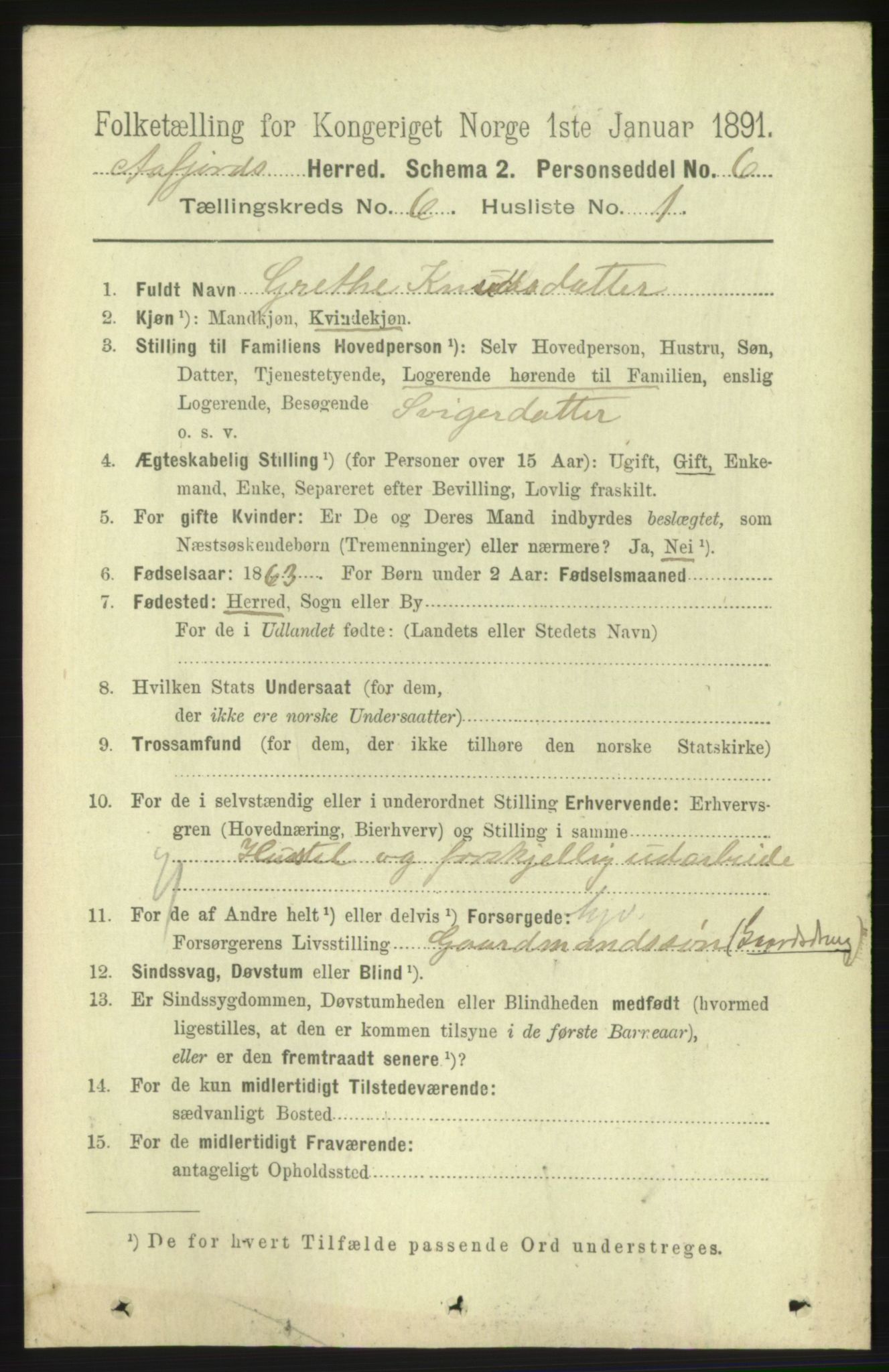 RA, 1891 census for 1630 Åfjord, 1891, p. 1480