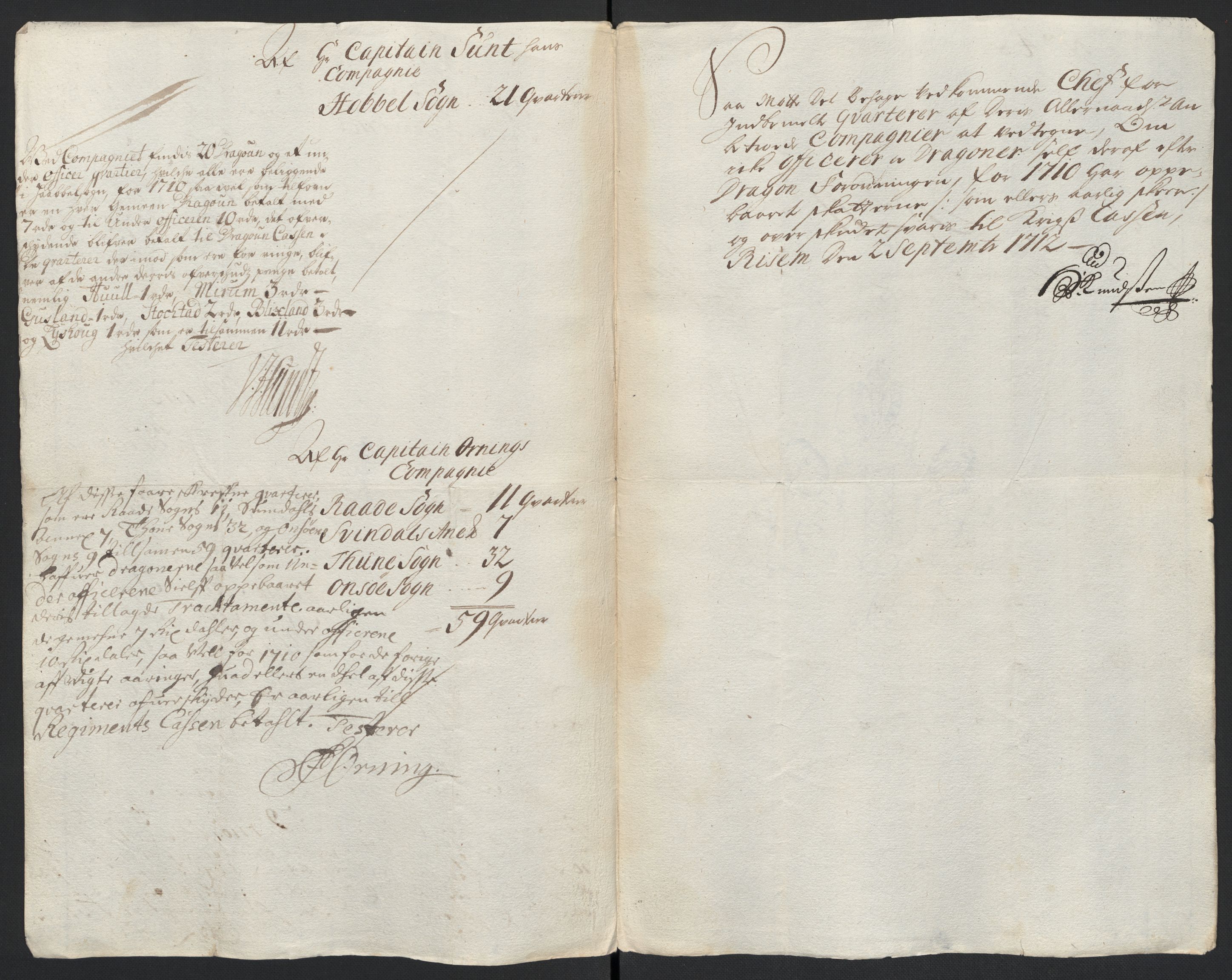 Rentekammeret inntil 1814, Reviderte regnskaper, Fogderegnskap, AV/RA-EA-4092/R04/L0135: Fogderegnskap Moss, Onsøy, Tune, Veme og Åbygge, 1709-1710, p. 485