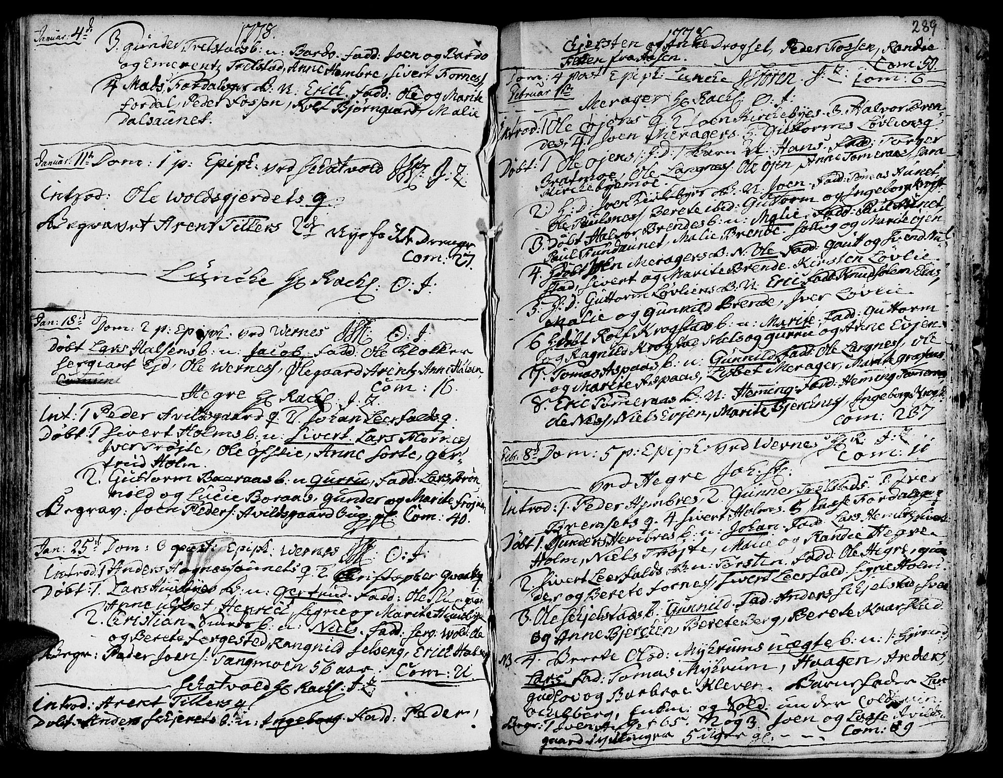 Ministerialprotokoller, klokkerbøker og fødselsregistre - Nord-Trøndelag, SAT/A-1458/709/L0057: Parish register (official) no. 709A05, 1755-1780, p. 289
