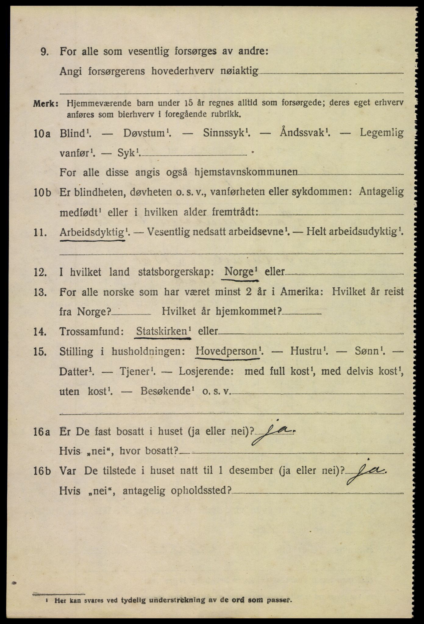 SAK, 1920 census for Gjerstad, 1920, p. 5740