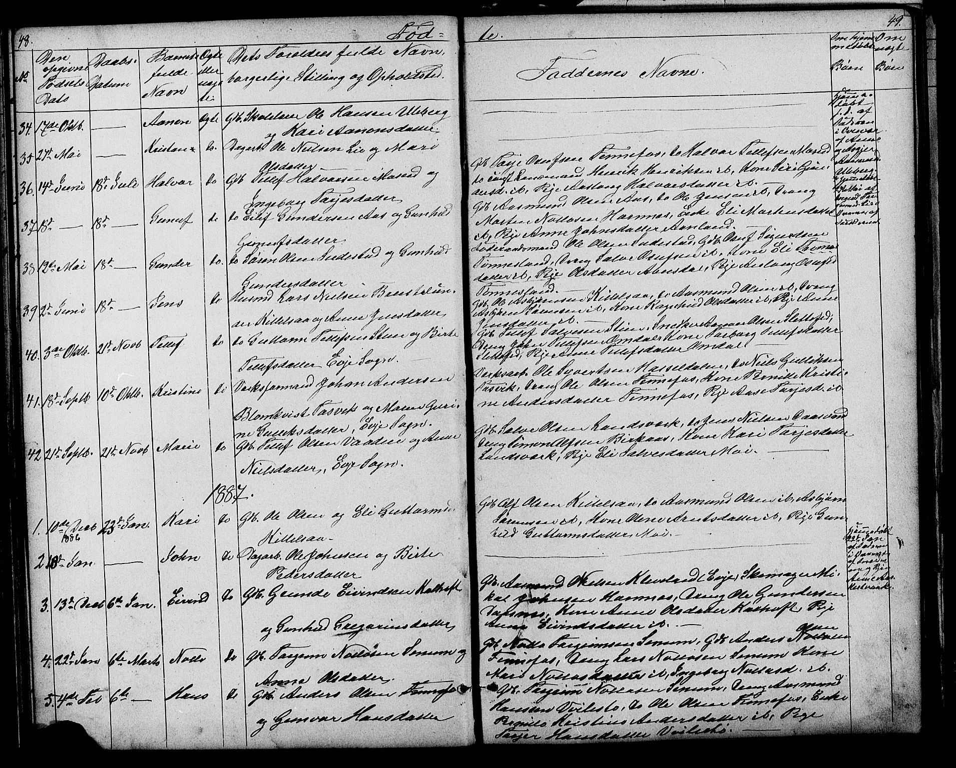 Evje sokneprestkontor, SAK/1111-0008/F/Fb/Fbb/L0002: Parish register (copy) no. B 2, 1879-1909, p. 48-49