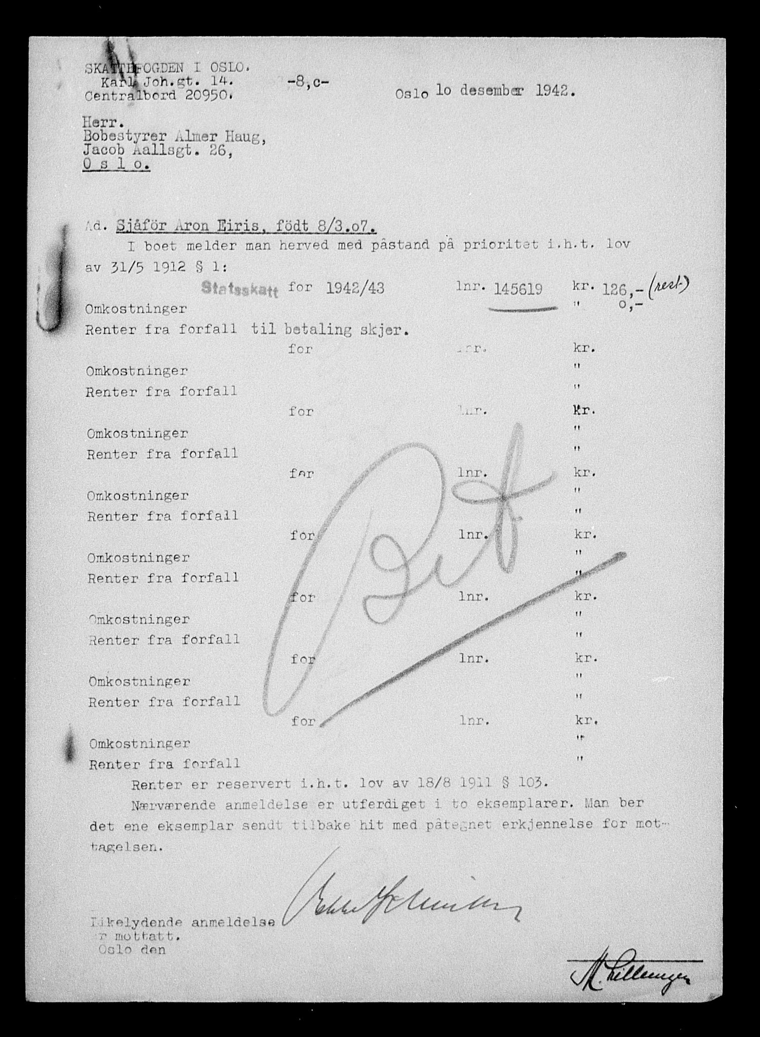 Justisdepartementet, Tilbakeføringskontoret for inndratte formuer, RA/S-1564/H/Hc/Hcc/L0932: --, 1945-1947, p. 511