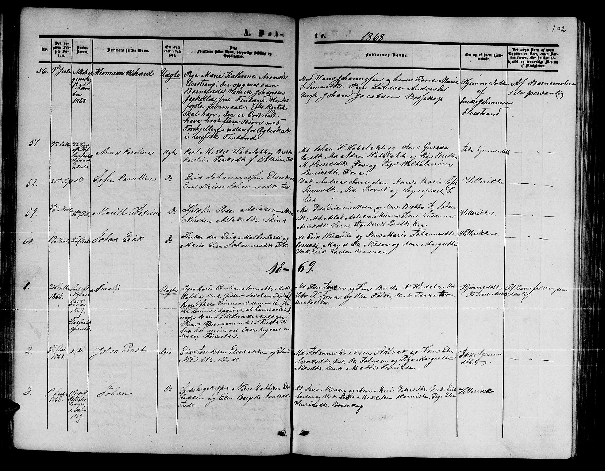 Alta sokneprestkontor, SATØ/S-1338/H/Hb/L0001.klokk: Parish register (copy) no. 1, 1858-1878, p. 101-102