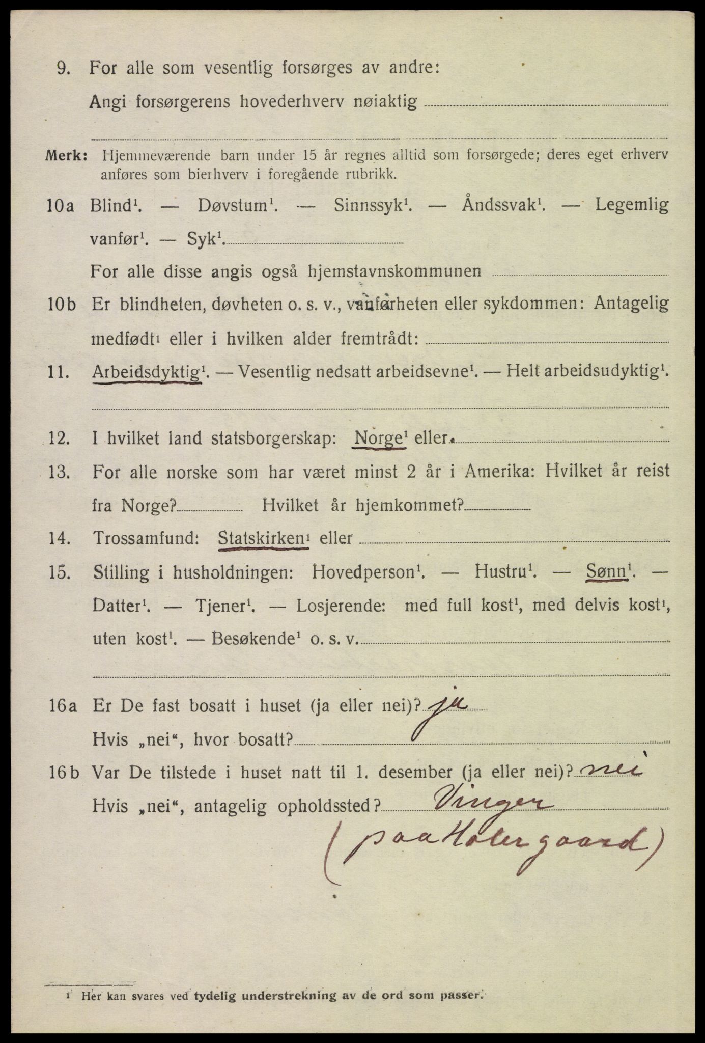 SAH, 1920 census for Vinger, 1920, p. 8361