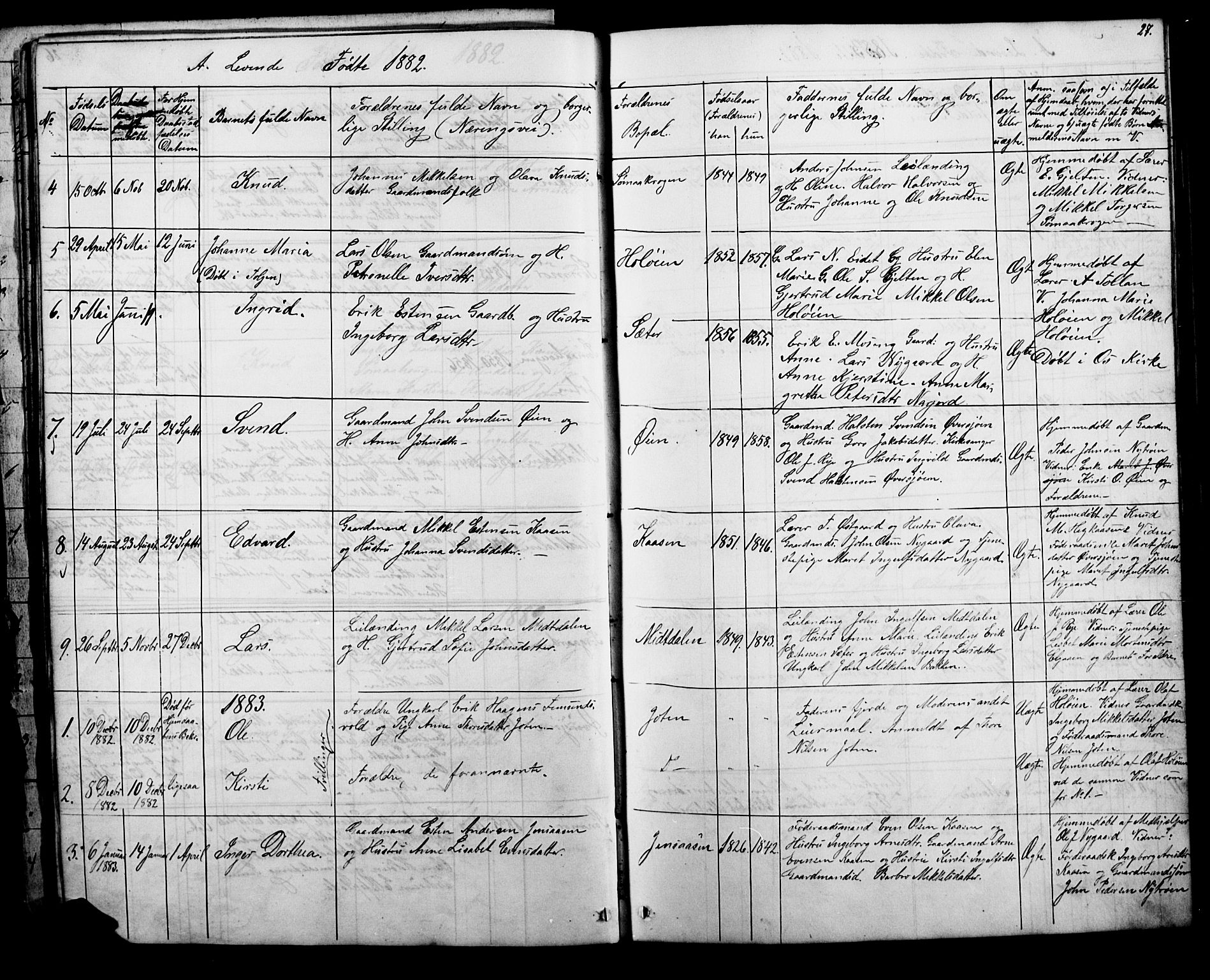 Tolga prestekontor, AV/SAH-PREST-062/L/L0006: Parish register (copy) no. 6, 1864-1894, p. 27