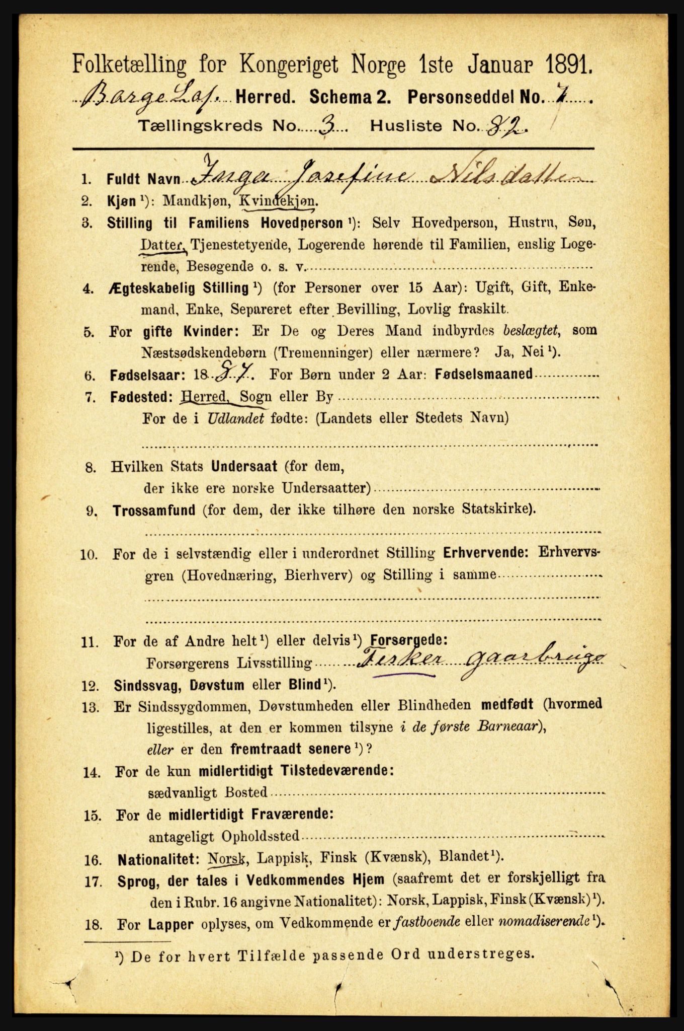 RA, 1891 census for 1862 Borge, 1891, p. 2028