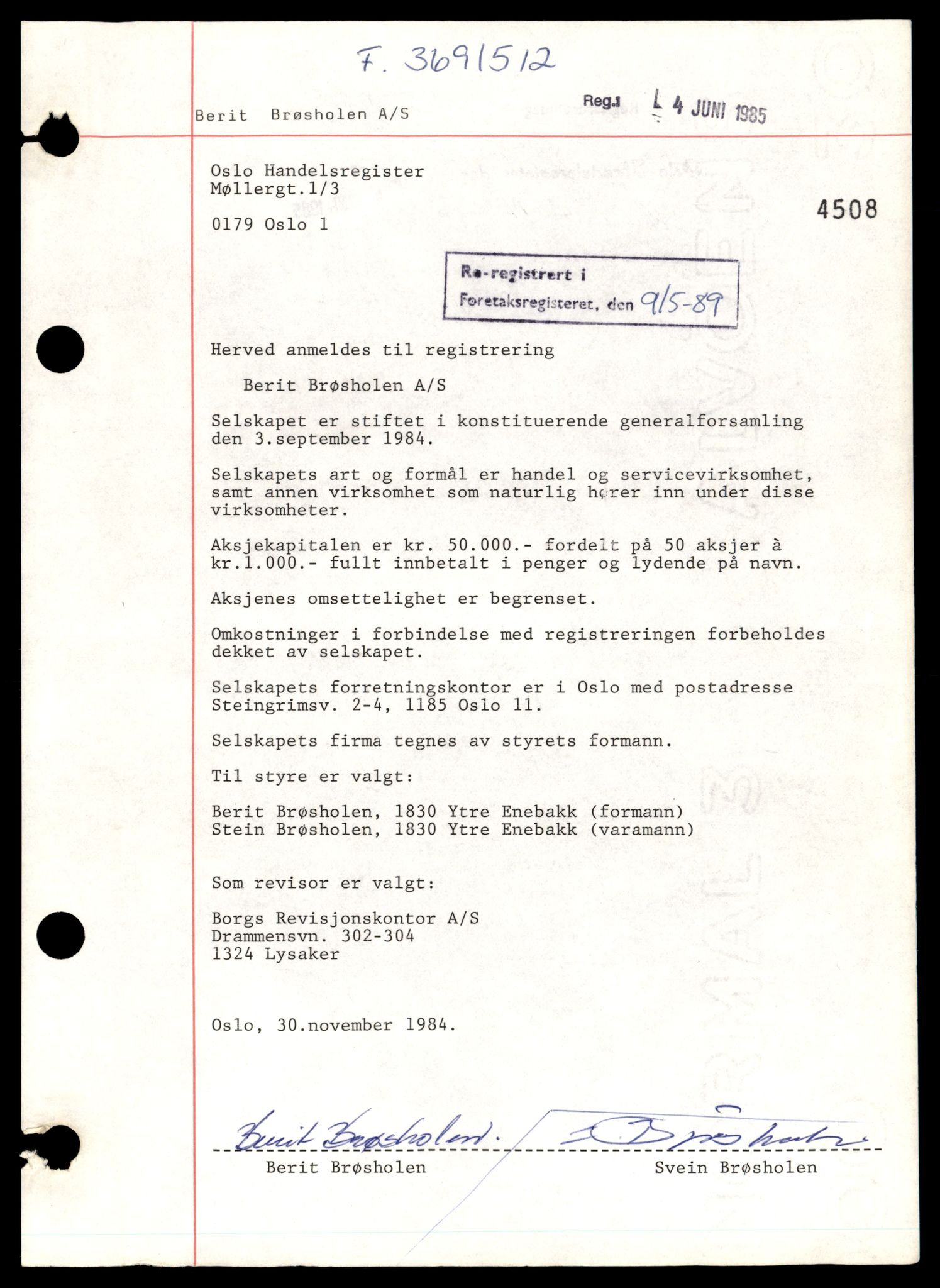 Oslo byfogd, Handelsregisteret, SAT/A-10867/G/Gb/Gba/L0054: Aksjeselskap, Berl-Bf, 1944-1990