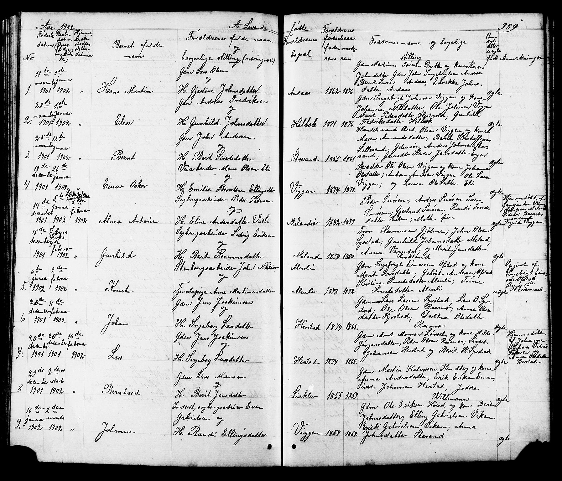 Ministerialprotokoller, klokkerbøker og fødselsregistre - Sør-Trøndelag, SAT/A-1456/665/L0777: Parish register (copy) no. 665C02, 1867-1915, p. 389