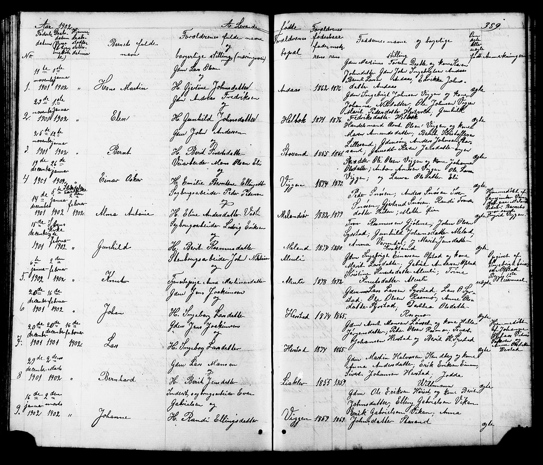 Ministerialprotokoller, klokkerbøker og fødselsregistre - Sør-Trøndelag, AV/SAT-A-1456/665/L0777: Parish register (copy) no. 665C02, 1867-1915, p. 389