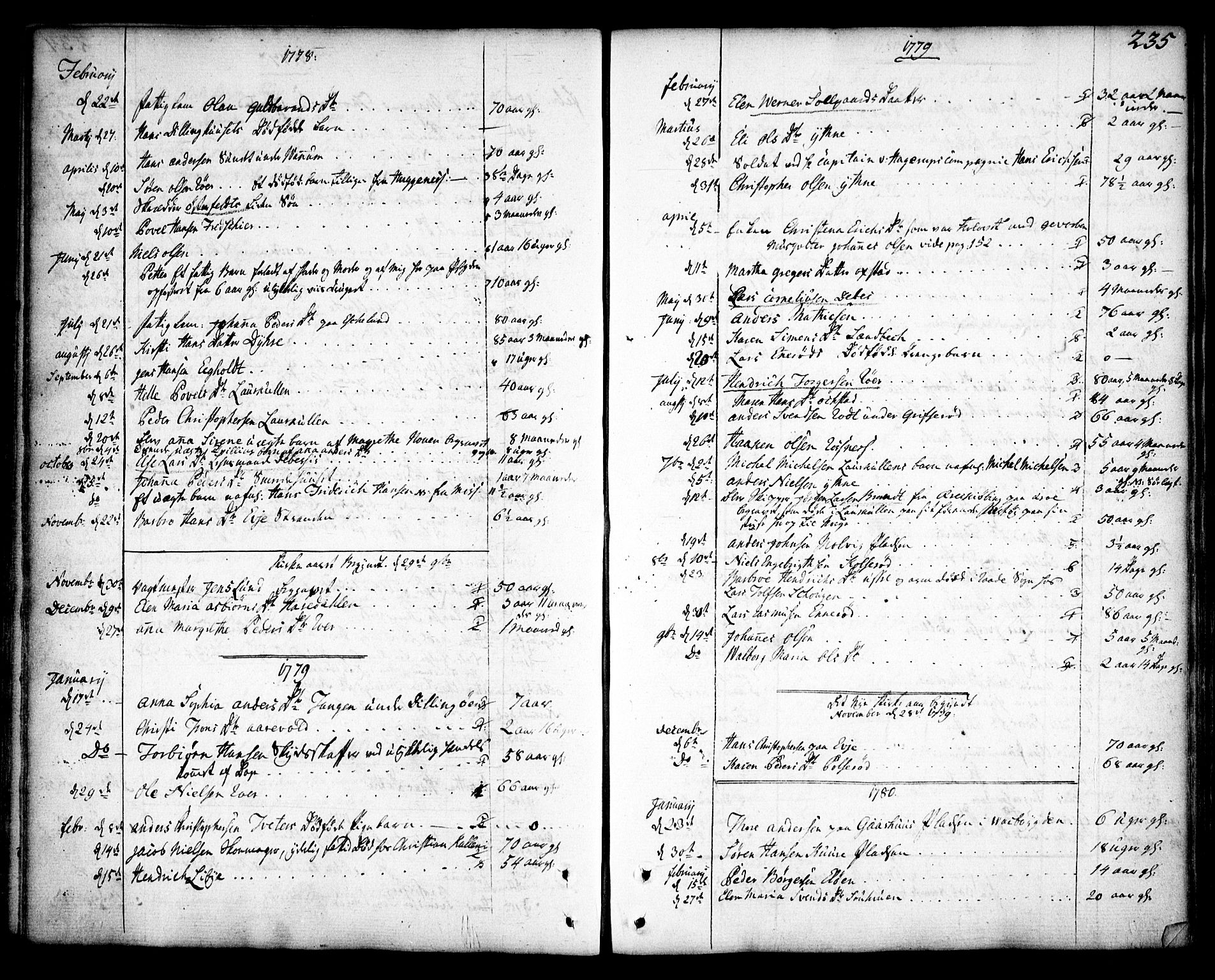 Rygge prestekontor Kirkebøker, SAO/A-10084b/F/Fa/L0002: Parish register (official) no. 2, 1771-1814, p. 235