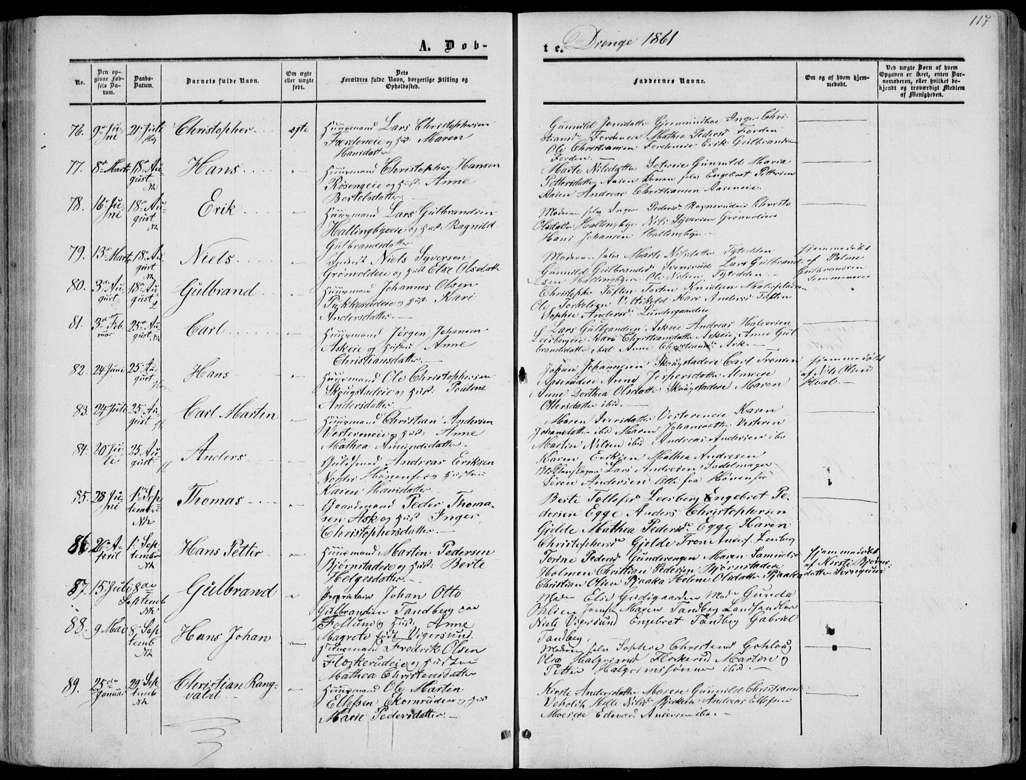 Norderhov kirkebøker, AV/SAKO-A-237/F/Fa/L0012: Parish register (official) no. 12, 1856-1865, p. 117