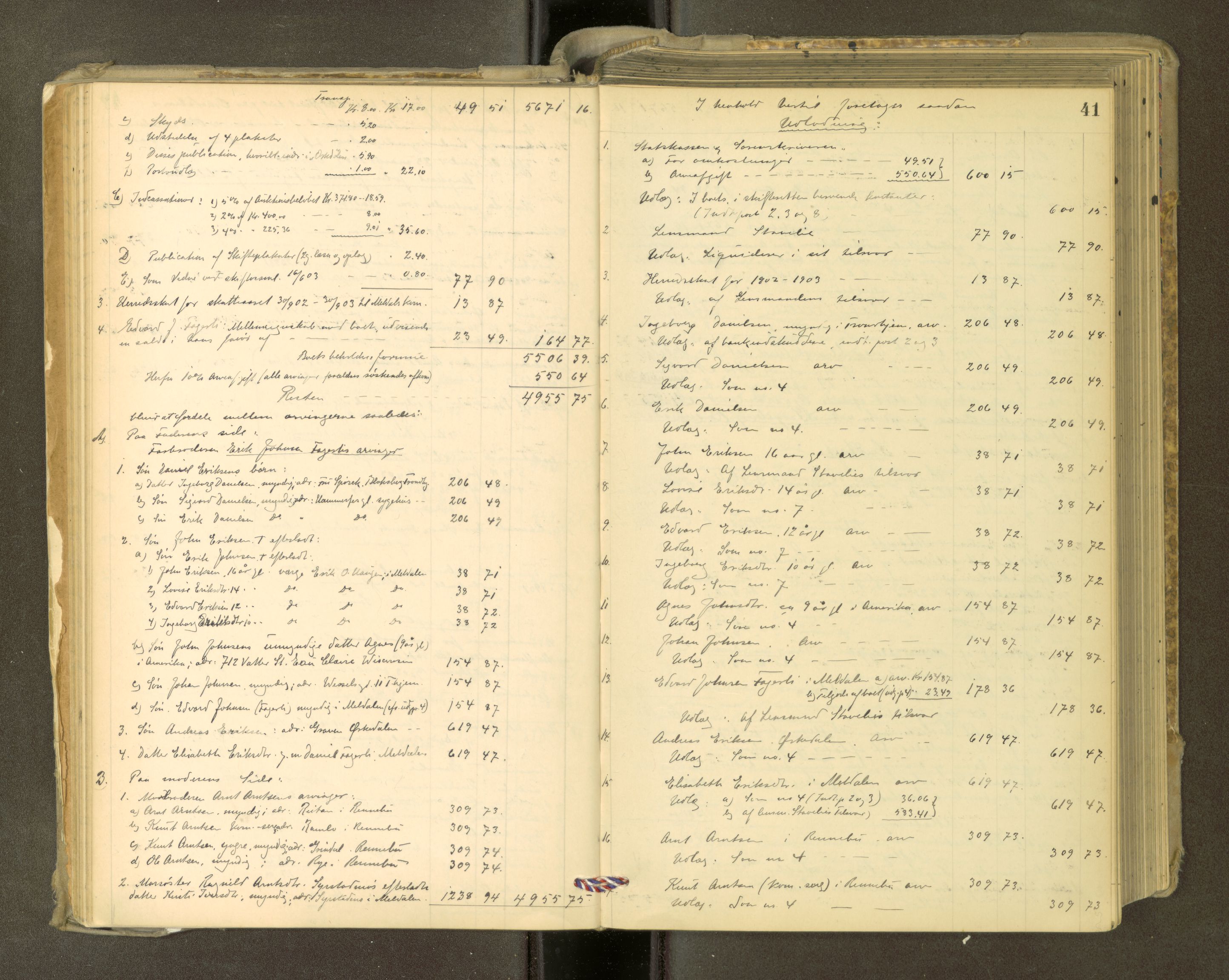 Orkdal sorenskriveri, AV/SAT-A-4169/1/3/3Aa/L0015: Skifteprotokoller, 1902-1915, p. 40b-41a