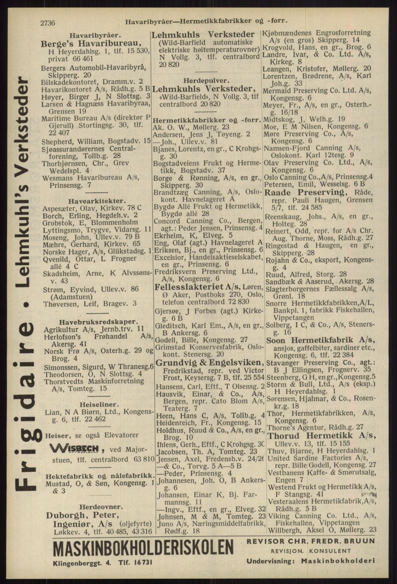 Kristiania/Oslo adressebok, PUBL/-, 1939, p. 2736