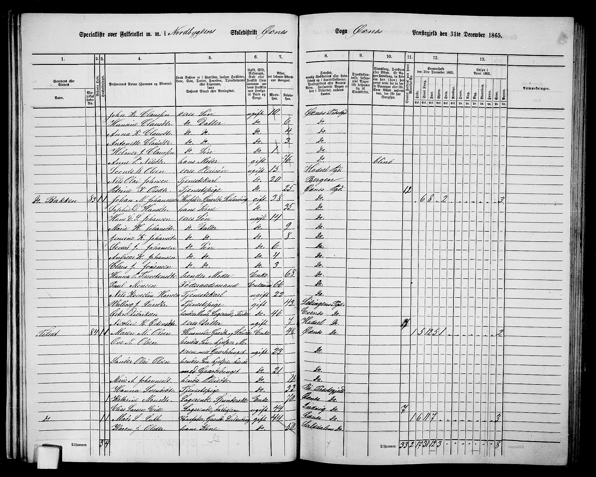 RA, 1865 census for Øksnes, 1865, p. 40