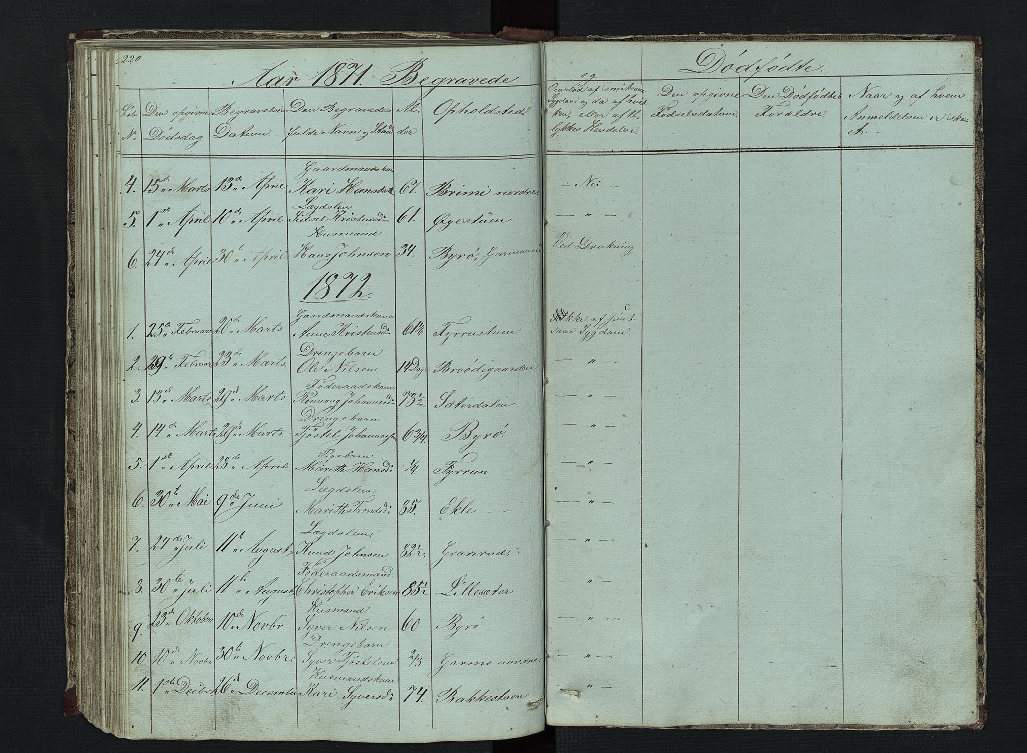 Lom prestekontor, SAH/PREST-070/L/L0014: Parish register (copy) no. 14, 1845-1876, p. 220-221