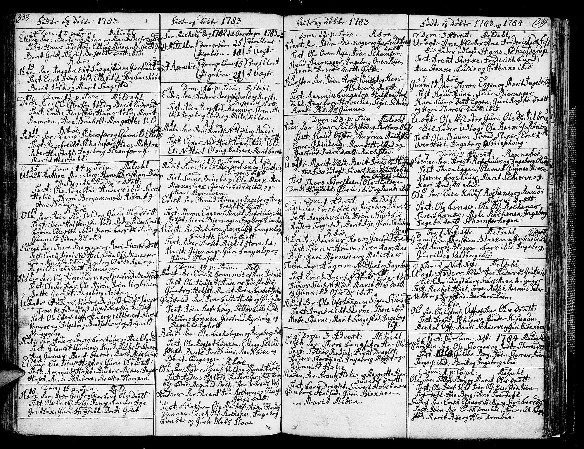 Ministerialprotokoller, klokkerbøker og fødselsregistre - Sør-Trøndelag, SAT/A-1456/672/L0852: Parish register (official) no. 672A05, 1776-1815, p. 338-339