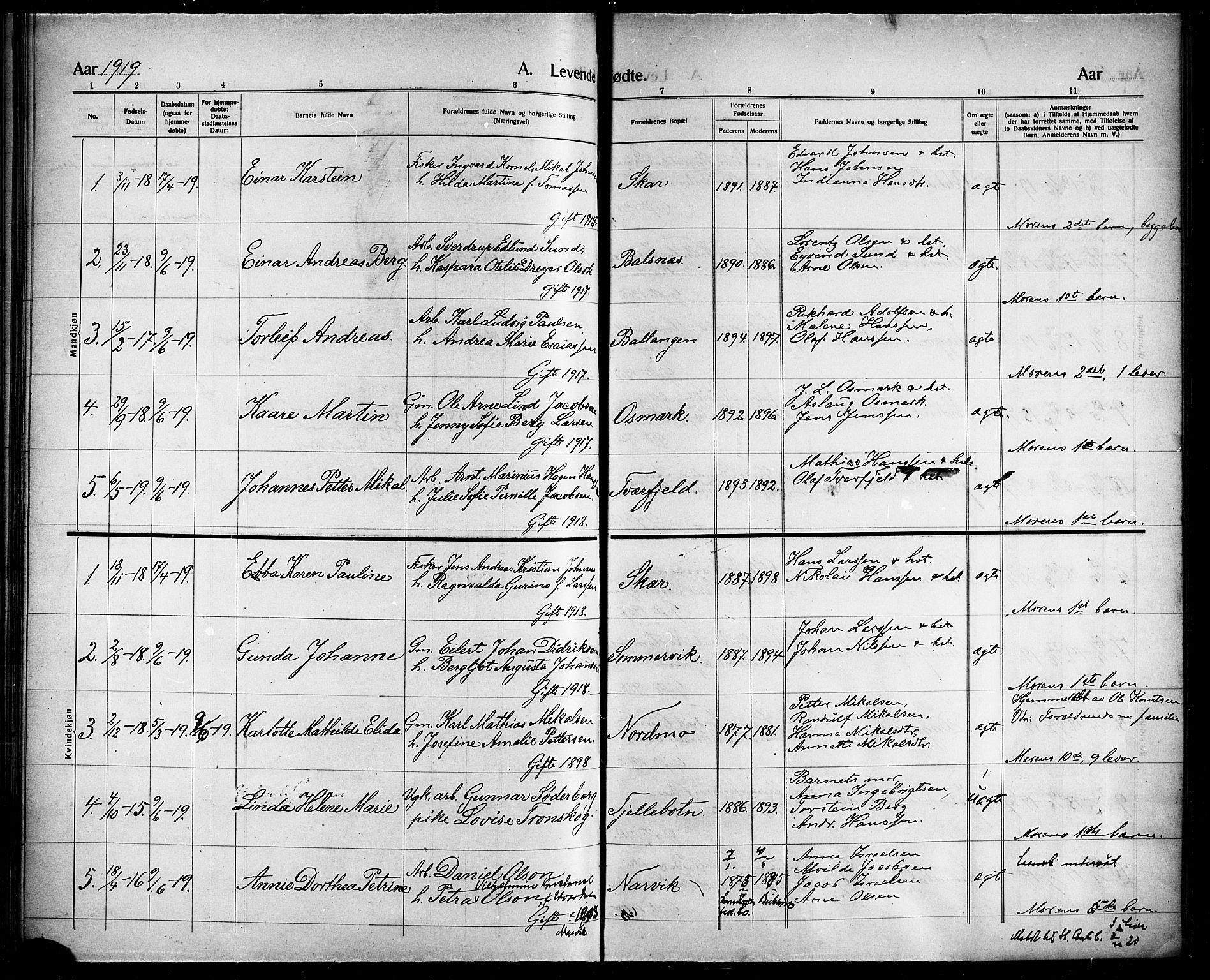 Ministerialprotokoller, klokkerbøker og fødselsregistre - Nordland, AV/SAT-A-1459/863/L0916: Parish register (copy) no. 863C06, 1907-1921