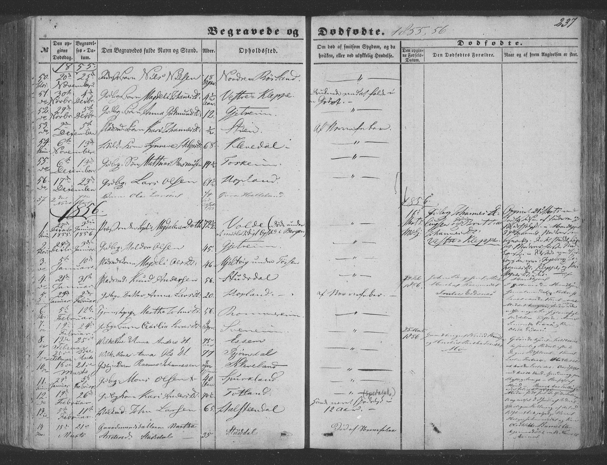 Hosanger sokneprestembete, SAB/A-75801/H/Haa: Parish register (official) no. A 8, 1849-1863, p. 237