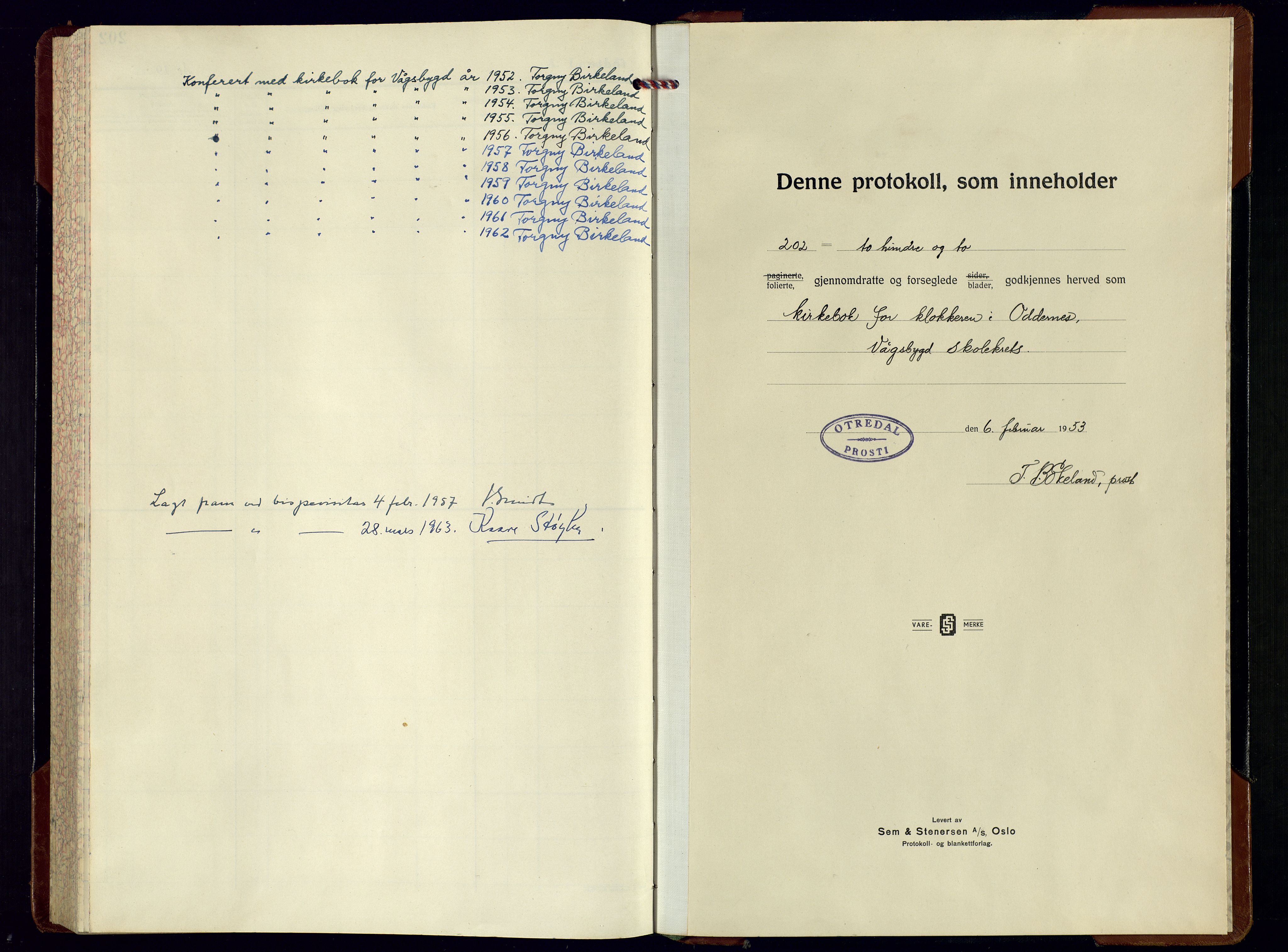 Vågsbygd sokneprestkontor, AV/SAK-1111-0048/F/Fb/L0001: Parish register (copy) no. B-1, 1952-1967