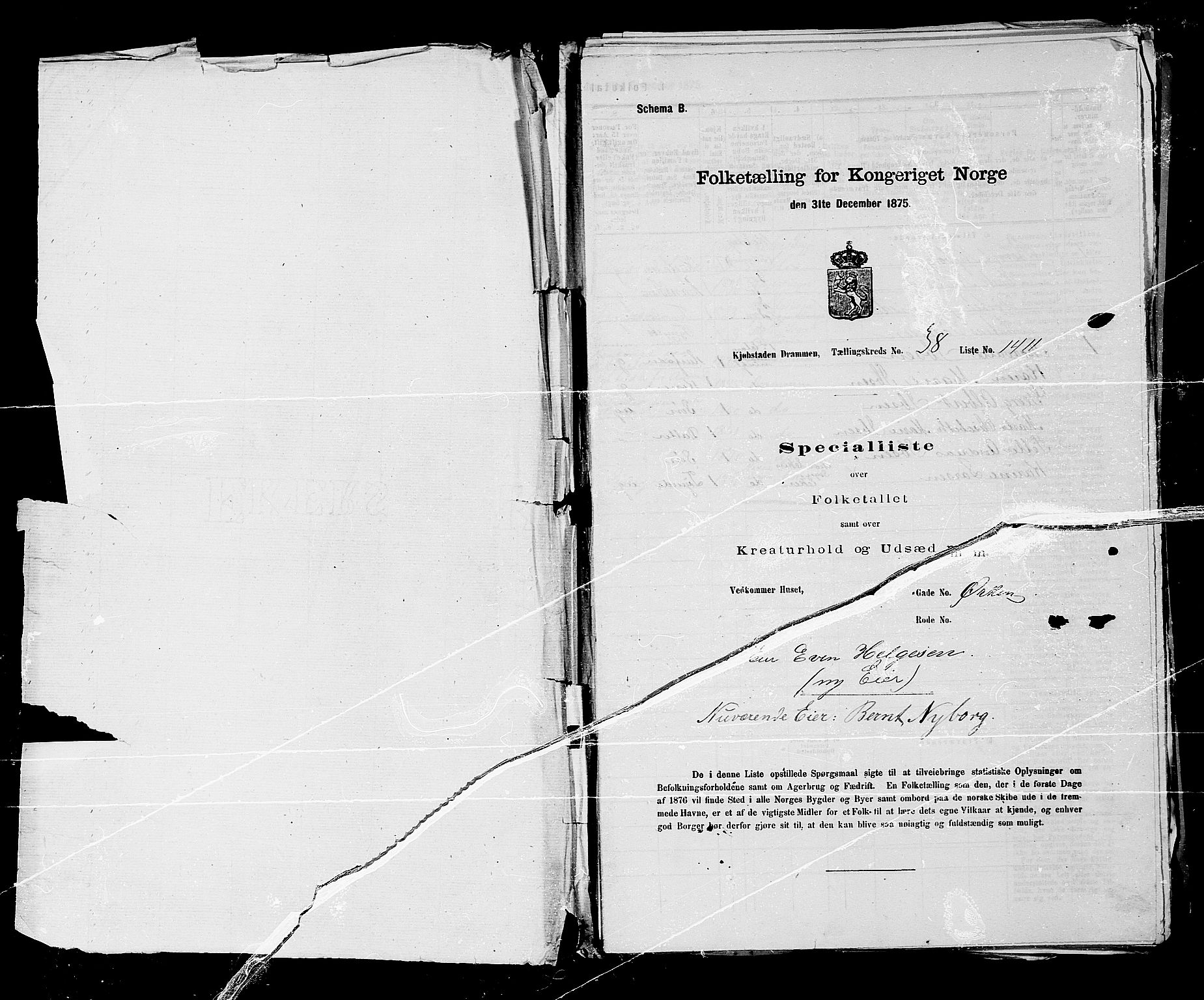 SAKO, 1875 census for 0602 Drammen, 1875, p. 3235