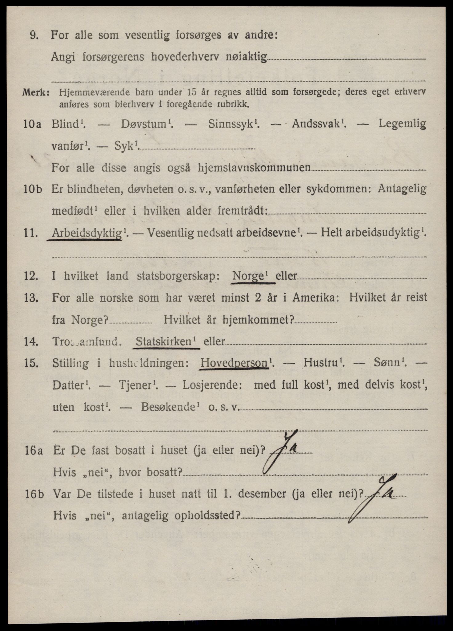 SAT, 1920 census for Borgund, 1920, p. 15047