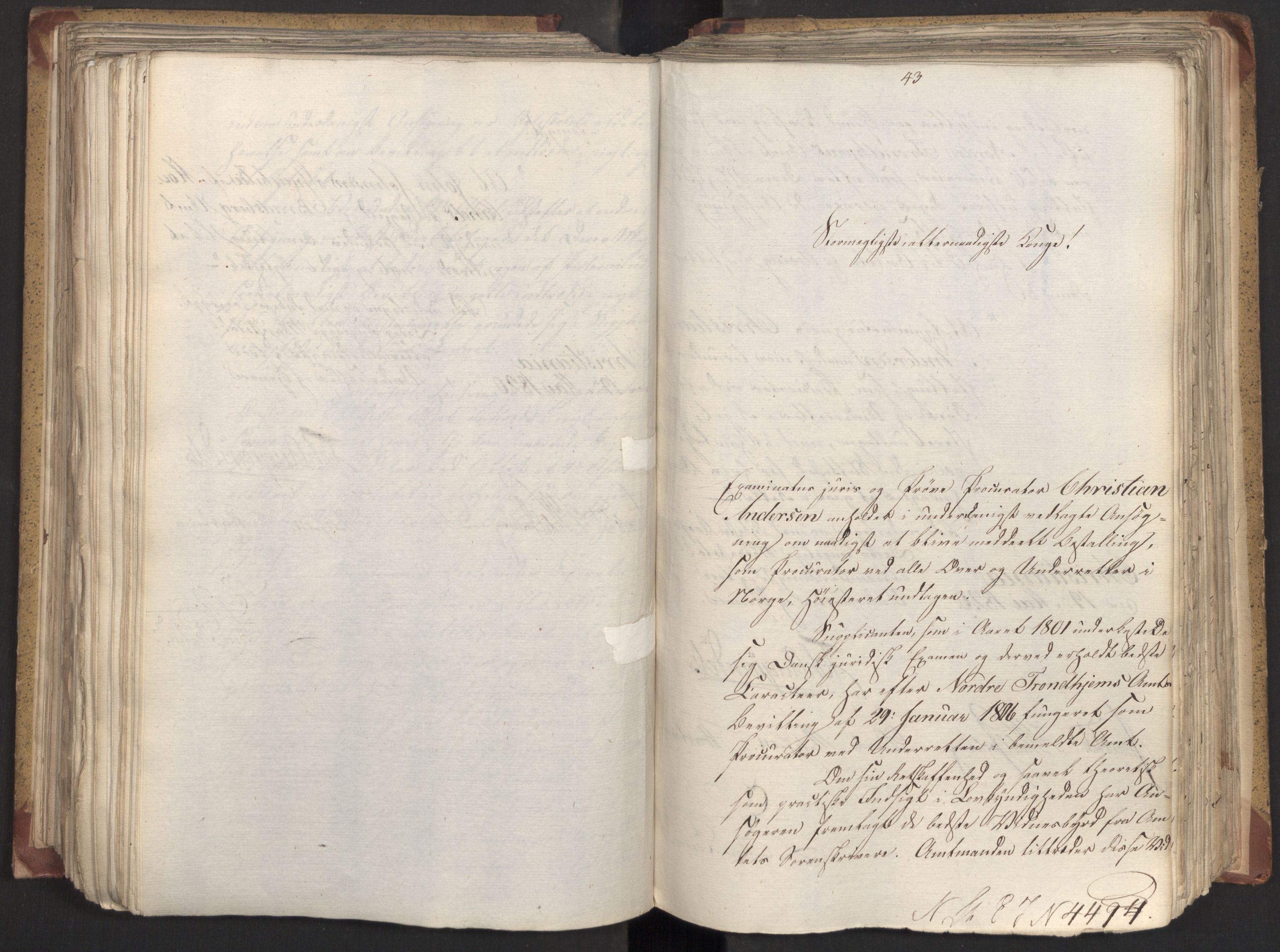 Statsrådsavdelingen i Stockholm, AV/RA-S-1003/D/Da/L0022: Regjeringsinnstillinger nr. 4399-4565, 1820, p. 305