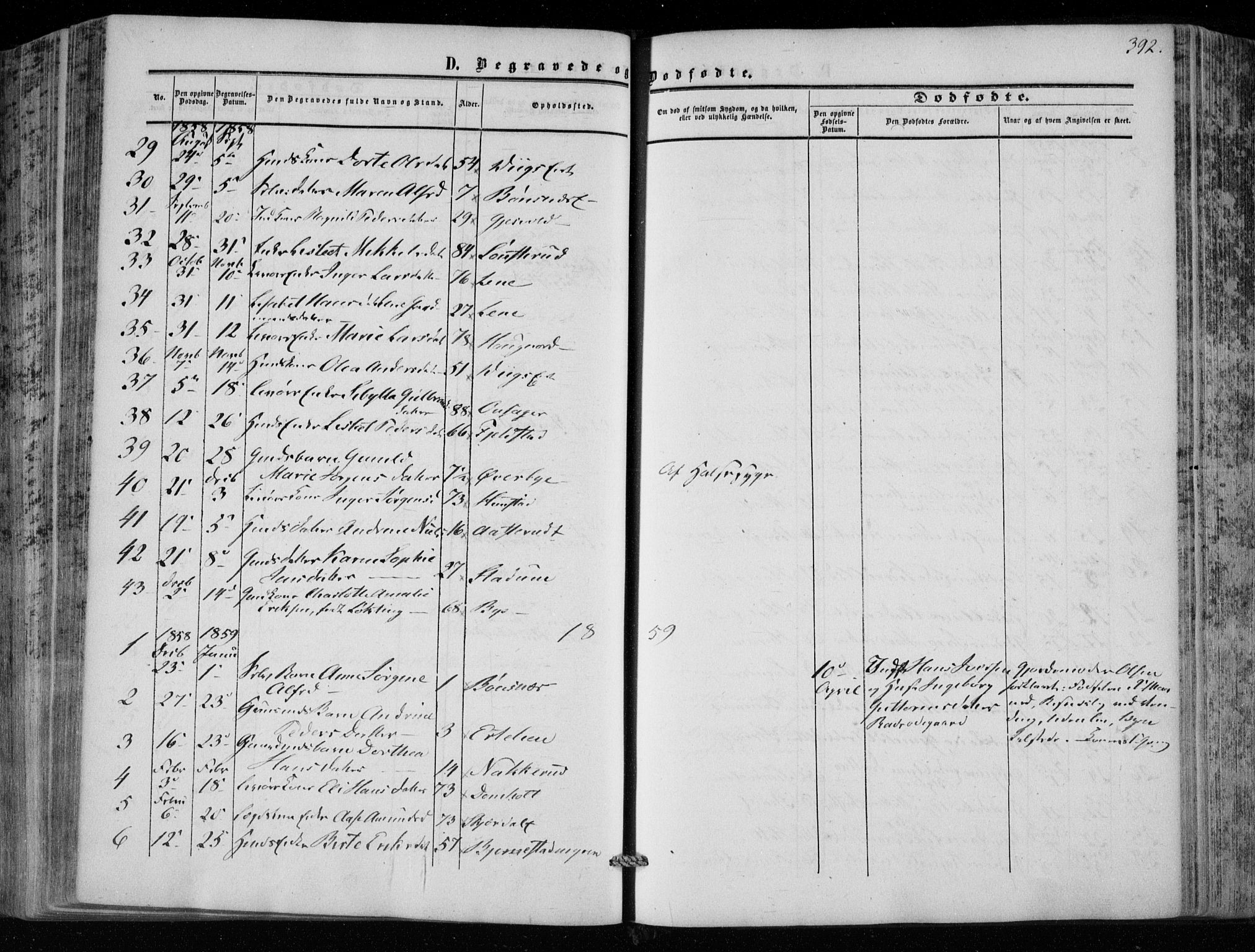 Hole kirkebøker, SAKO/A-228/F/Fa/L0006: Parish register (official) no. I 6, 1852-1872, p. 392