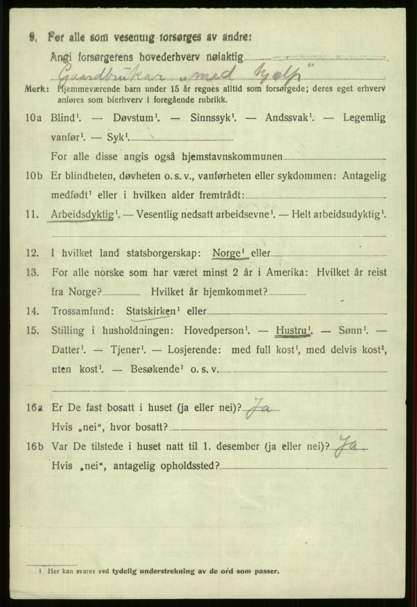 SAB, 1920 census for Voss, 1920, p. 15632