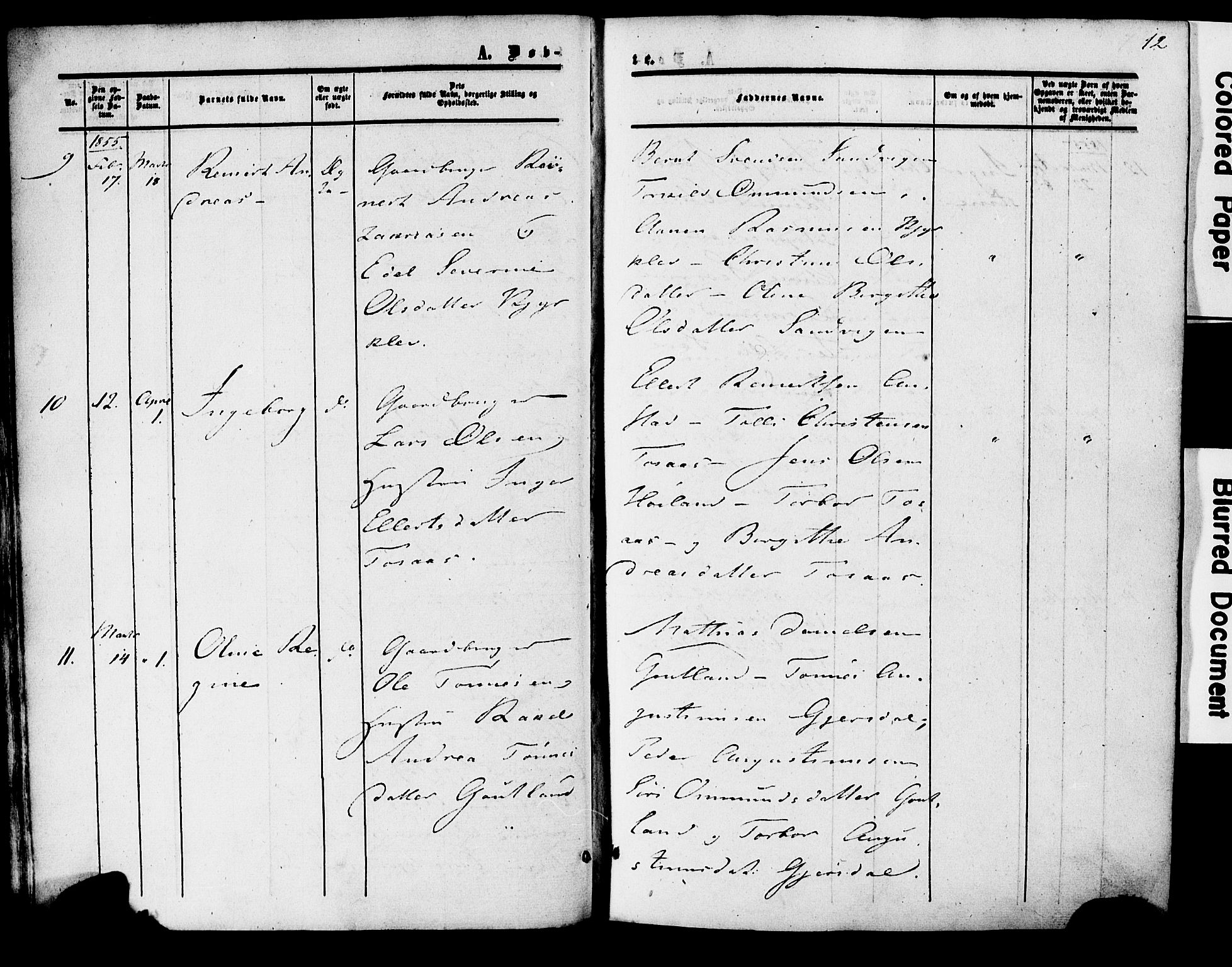 Herad sokneprestkontor, AV/SAK-1111-0018/F/Fa/Faa/L0005: Parish register (official) no. A 5, 1853-1886, p. 12