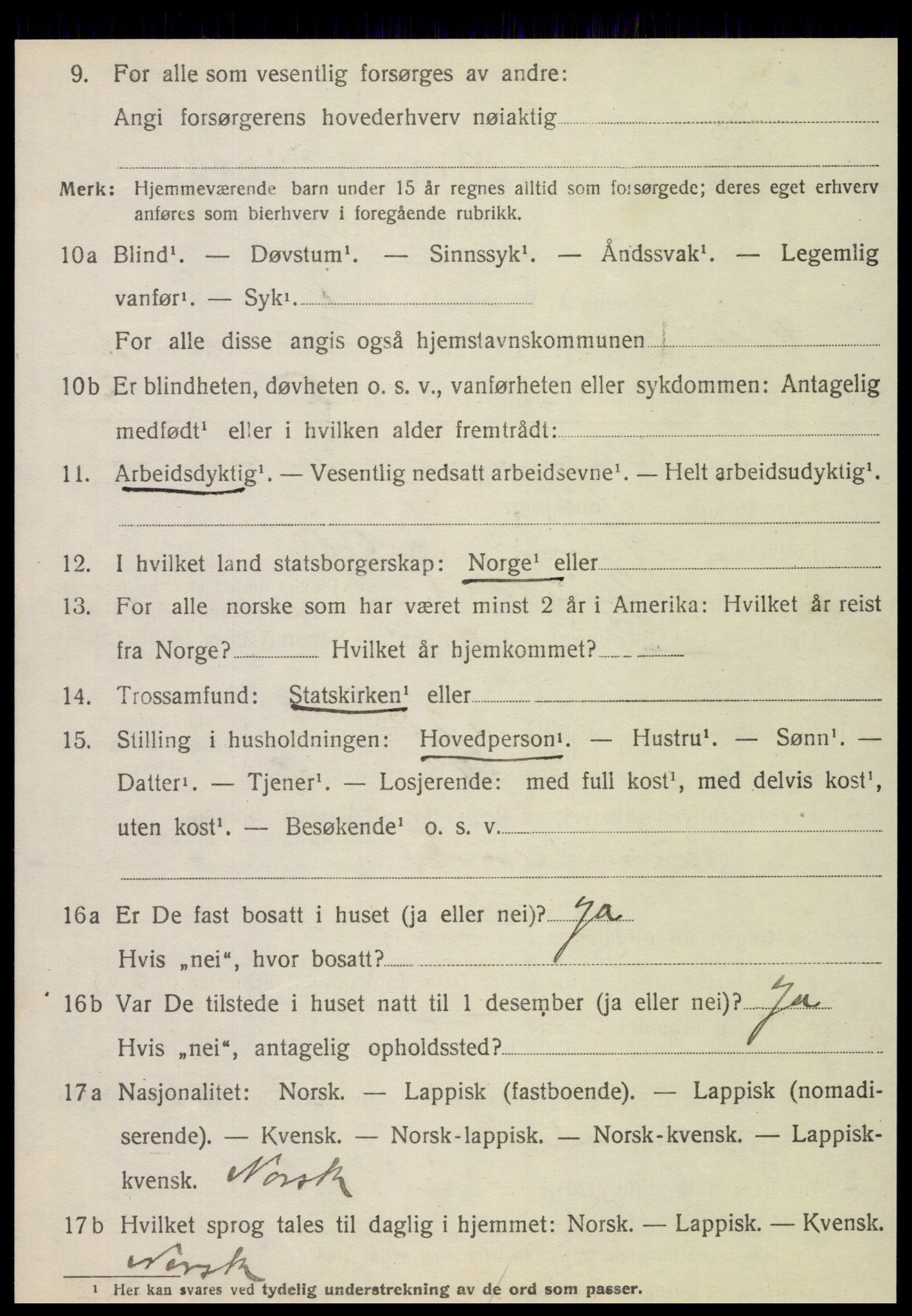 SAT, 1920 census for Hattfjelldal, 1920, p. 2155