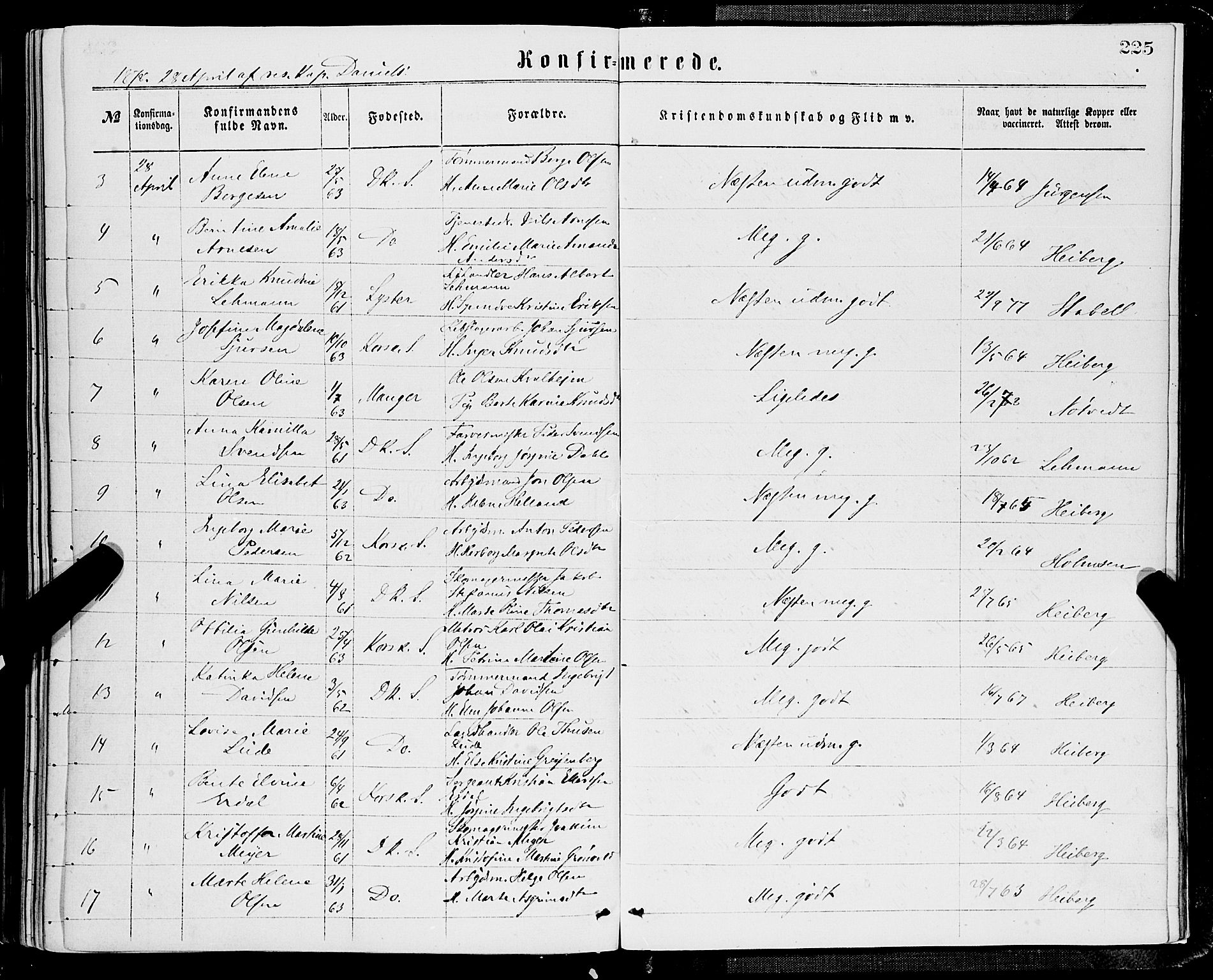 Domkirken sokneprestembete, AV/SAB-A-74801/H/Haa/L0029: Parish register (official) no. C 4, 1864-1879, p. 225