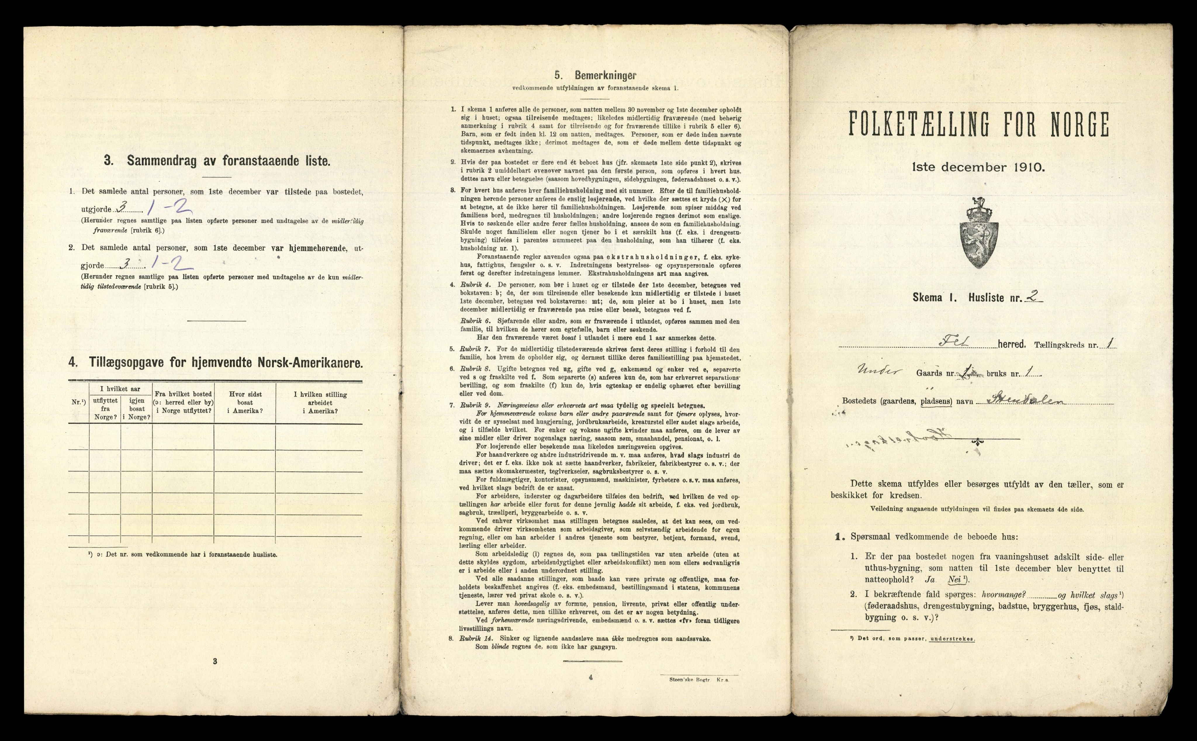 RA, 1910 census for Fet, 1910, p. 37