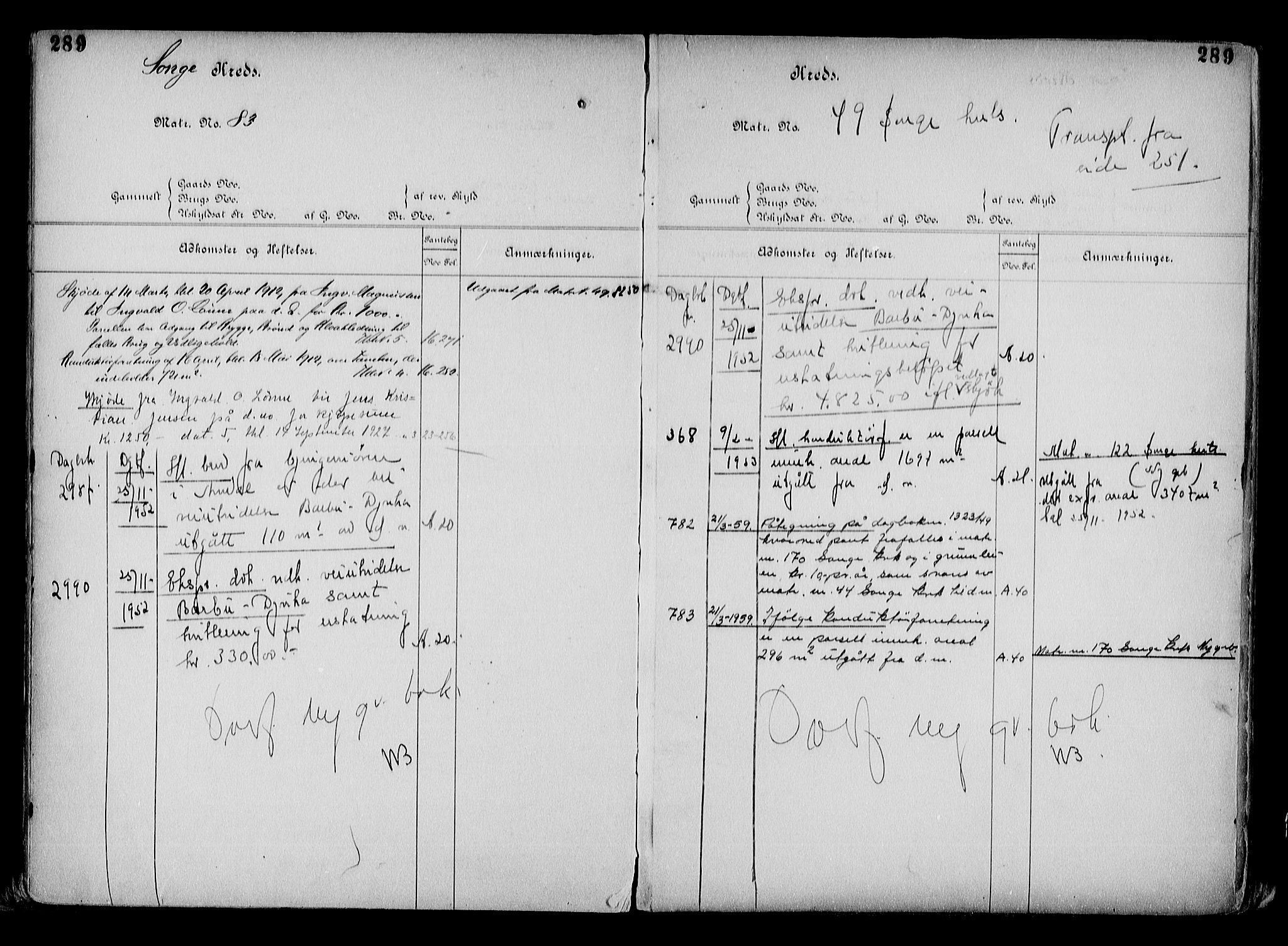 Arendal byfogd, AV/SAK-1222-0001/G/Ga/L0015: Mortgage register no. 13, 1860-1960, p. 289