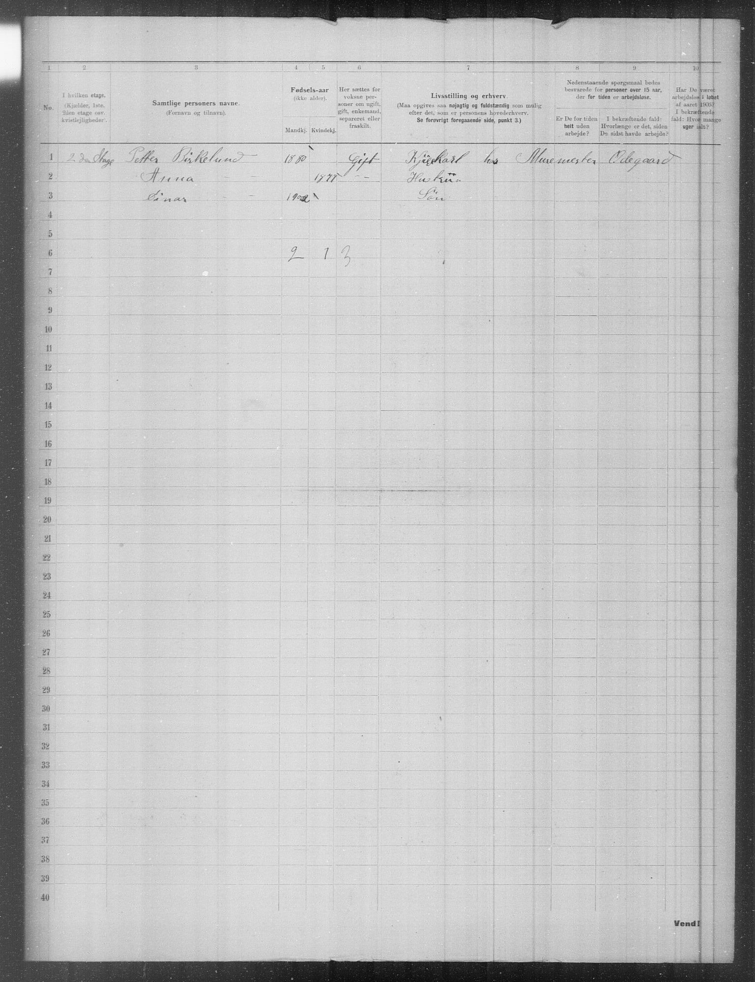 OBA, Municipal Census 1903 for Kristiania, 1903, p. 4841